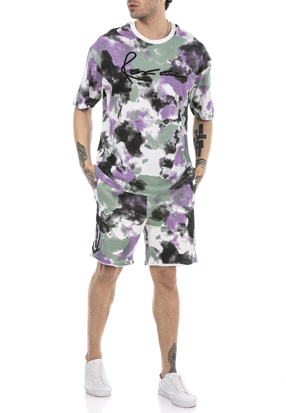 redbridge-sommer-set-batik-t-shirt-shorts-lila-batik-2-teilig image 1