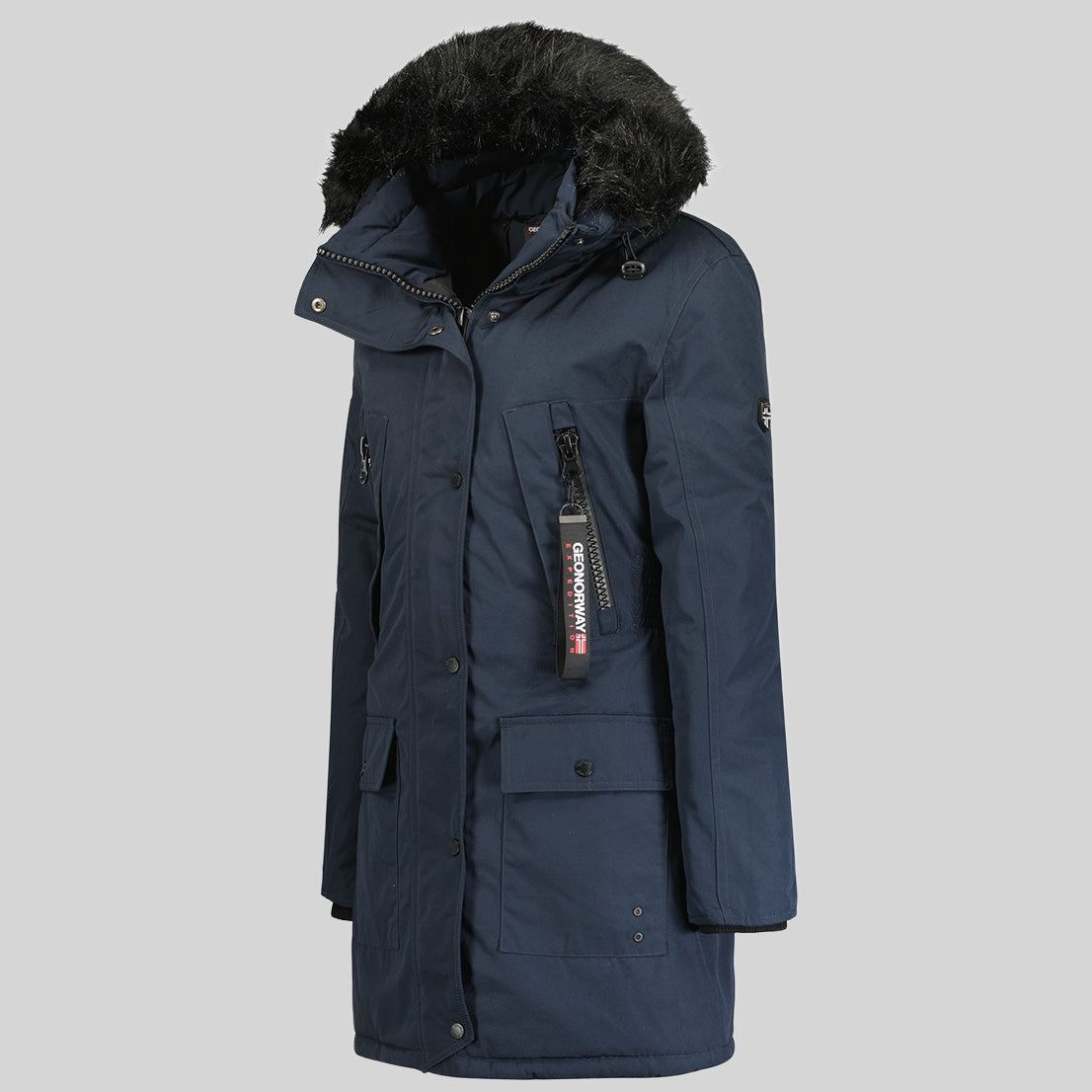 geographical-norway-corta-parka-damen-marine-mit-fellkapuze image 3