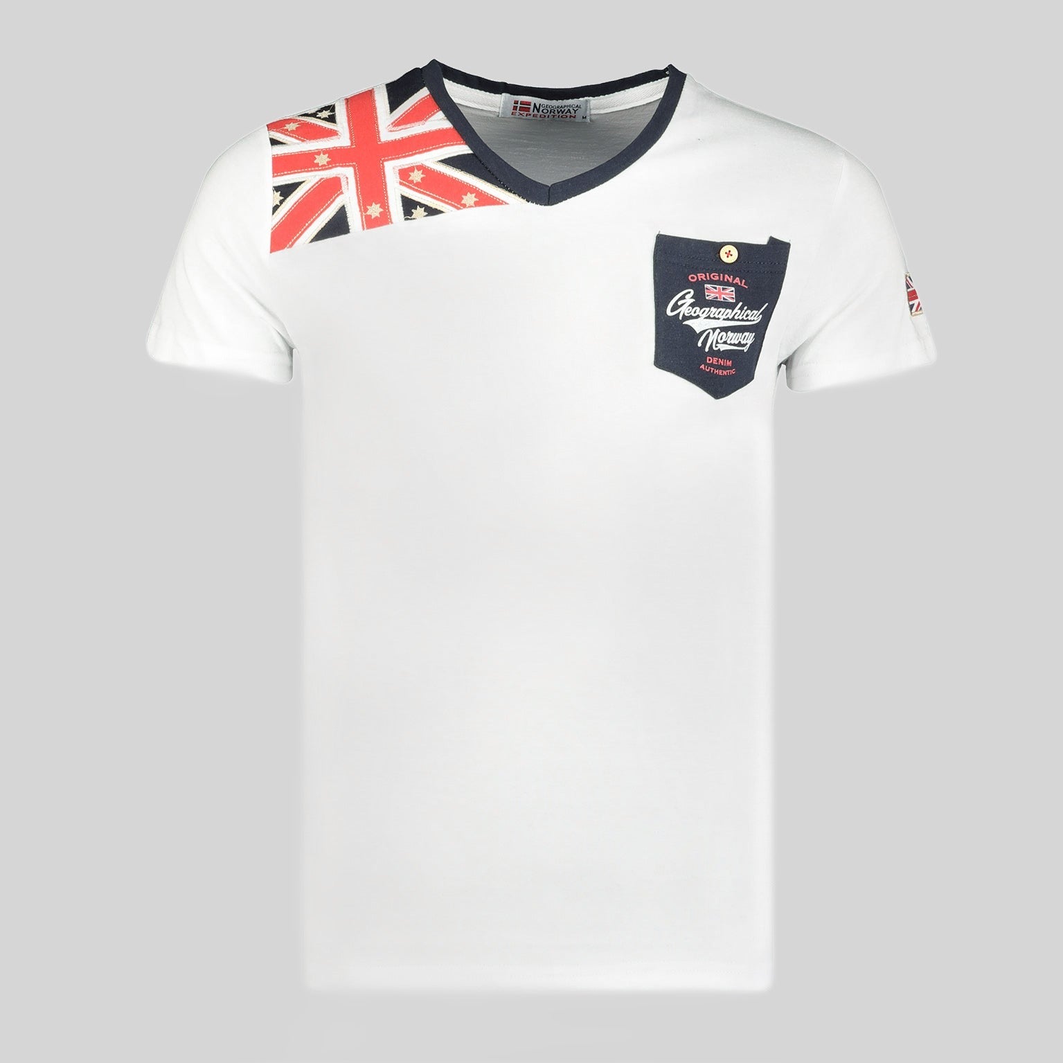 geographical-norway-jengland-herren-t-shirt-v-ausschnitt-mit-brusttasche-marine- image 5