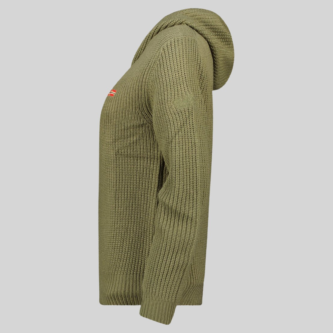 geographical-norway-flexibus-damen-strickjacke-olive-mit-kapuze image 5