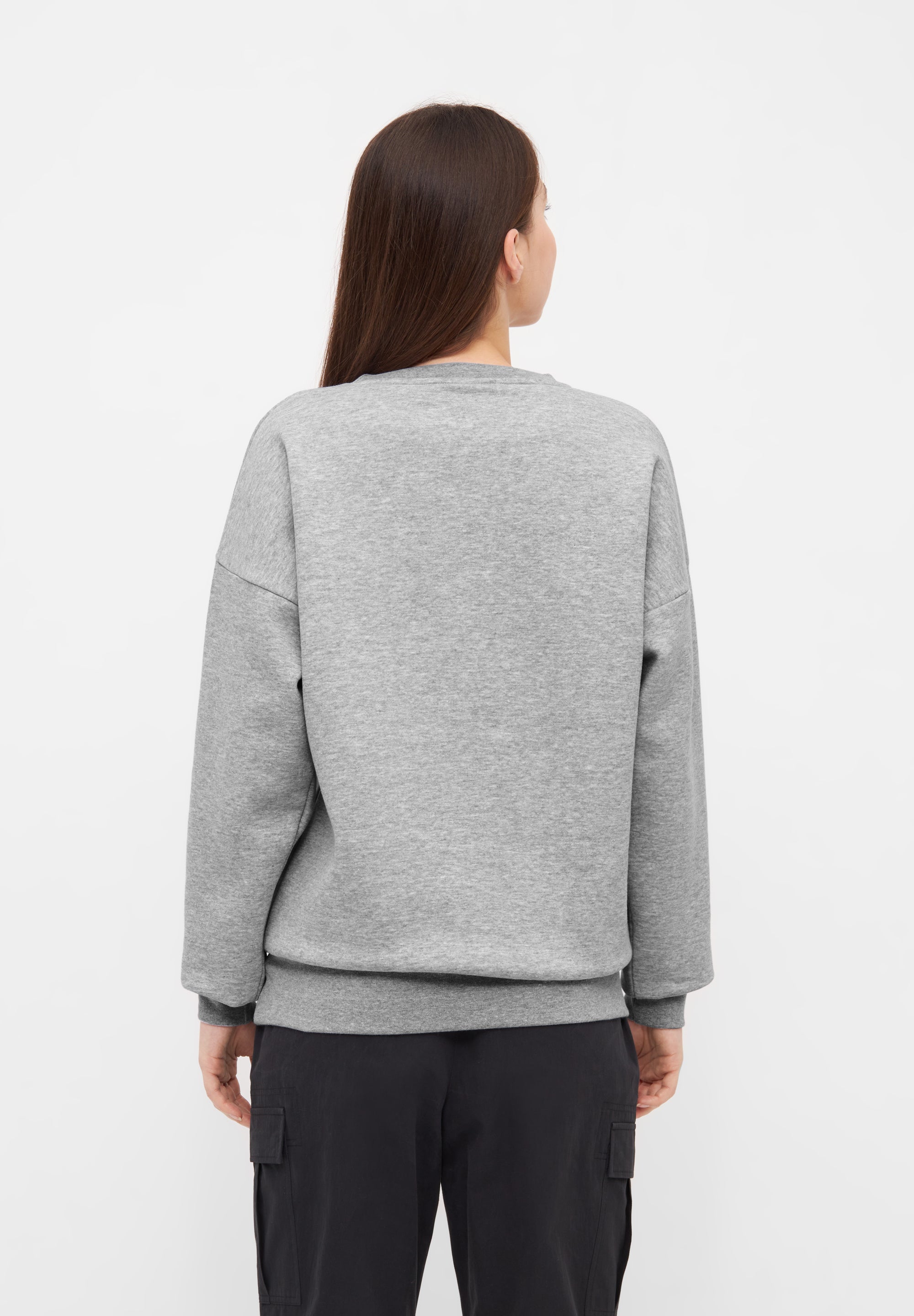 bench-avyanna-sweatshirt-damen-grey-marl-logo-print image 3