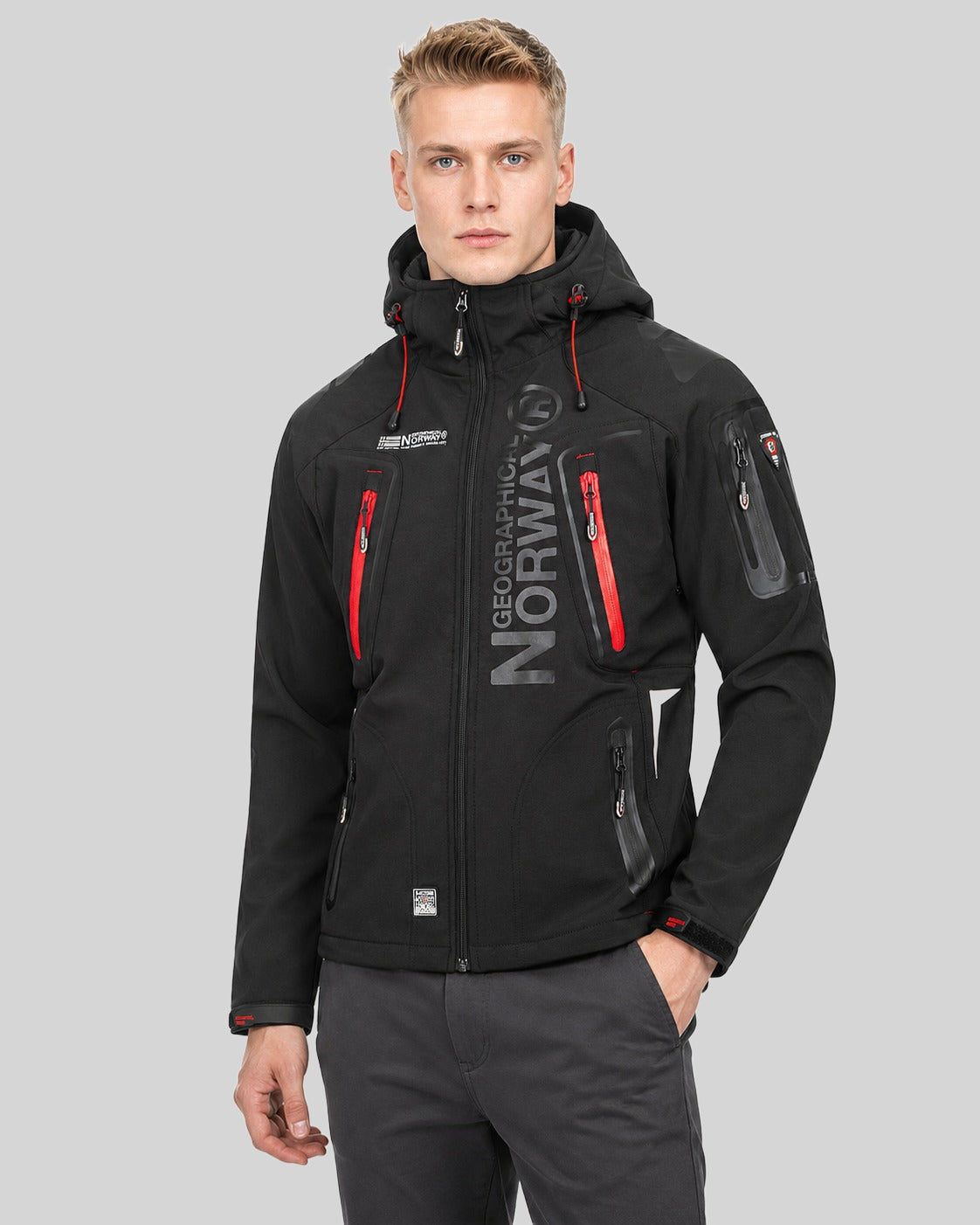 geographical-norway-techno-softshelljacke-herren-schwarz-rot image 1