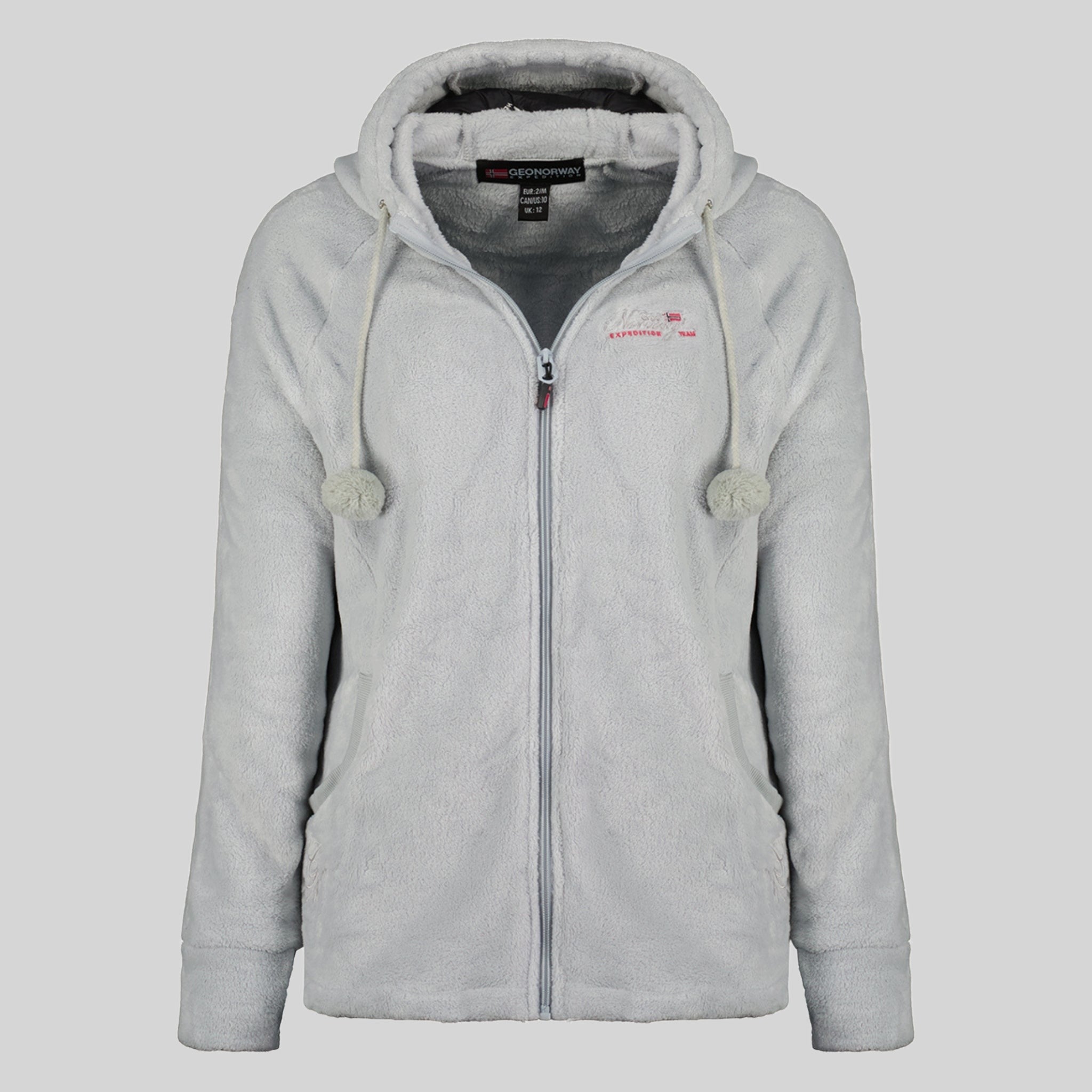 geographical-norway-tilda-damen-fleecejacke-hellgrau-mit-kapuze image 5