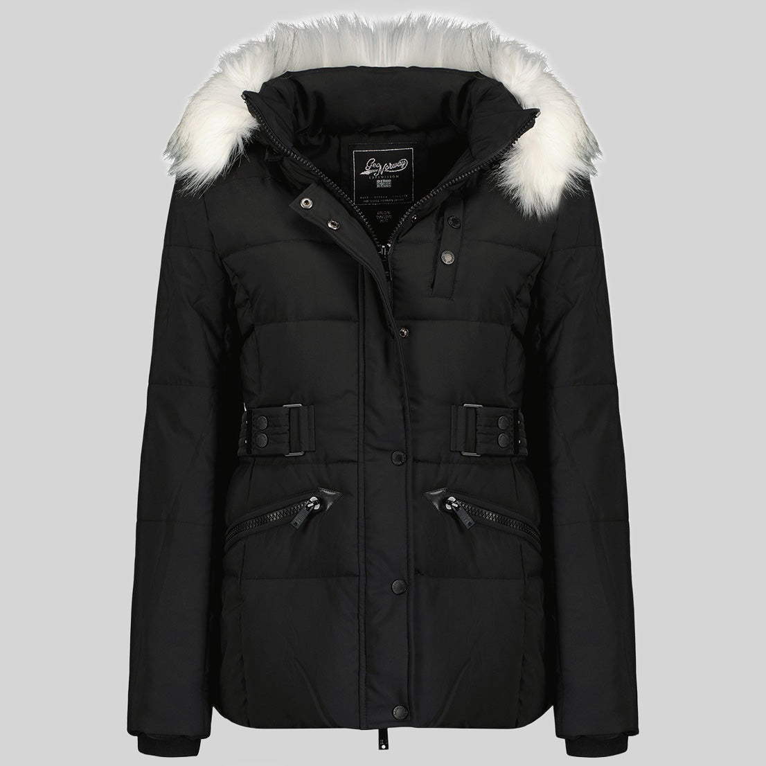 geographical-norway-chester-damen-winterparka-schwarz-lang-g-rtel image 7