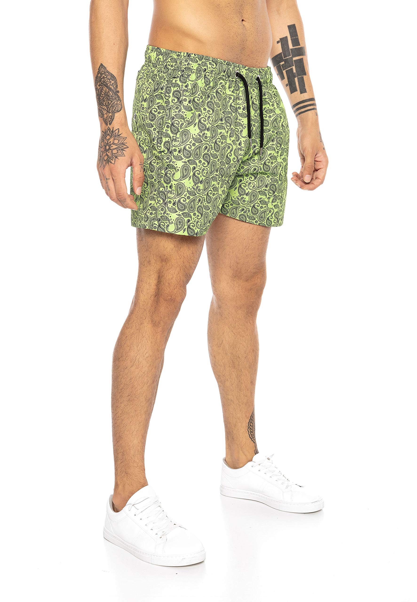 redbridge-shorts-badehose-herren-gr-n-l-paisley-schnelltrocknend image 3