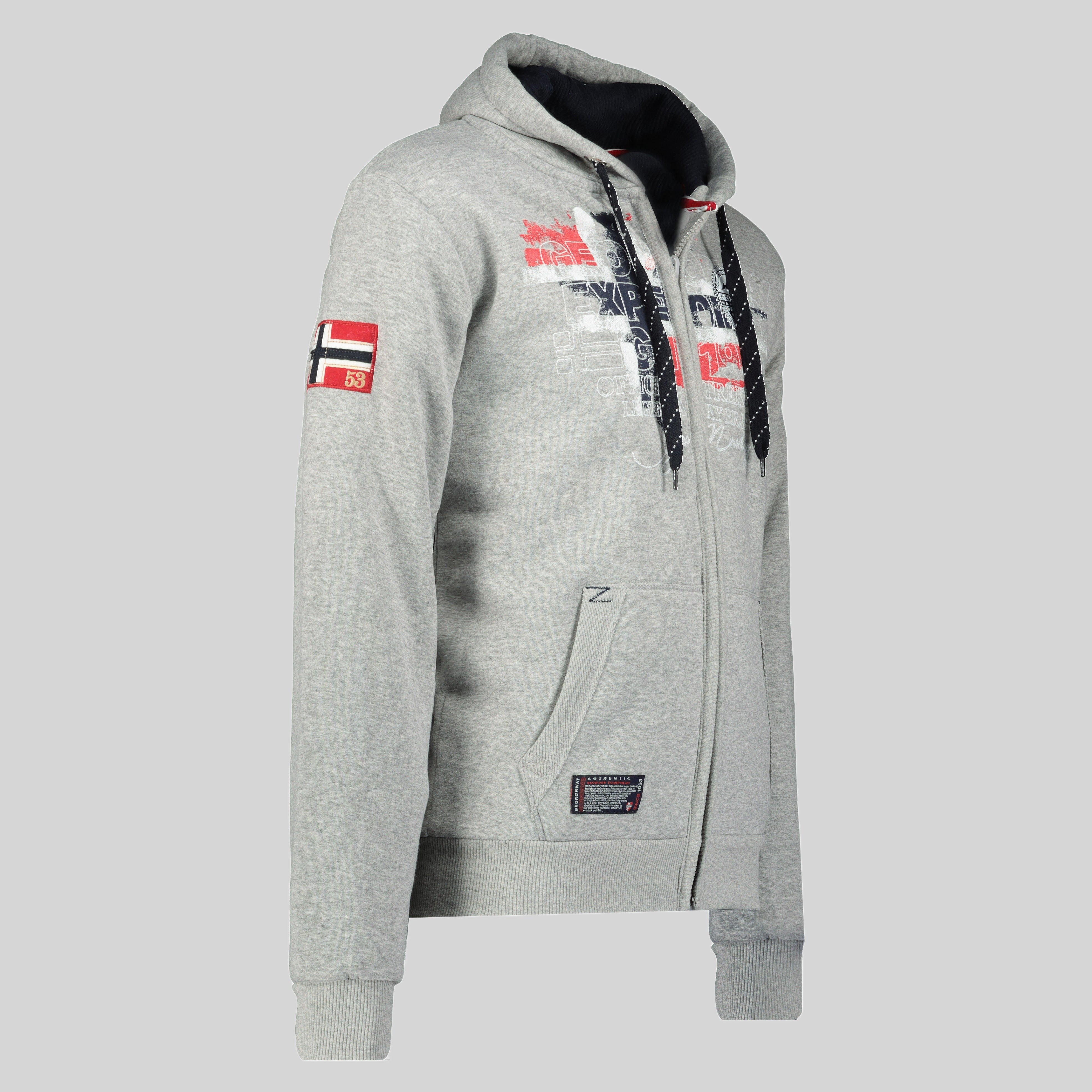 geographical-norway-gutta-herren-sweatjacke-hellgrau-mit-kapuze image 2