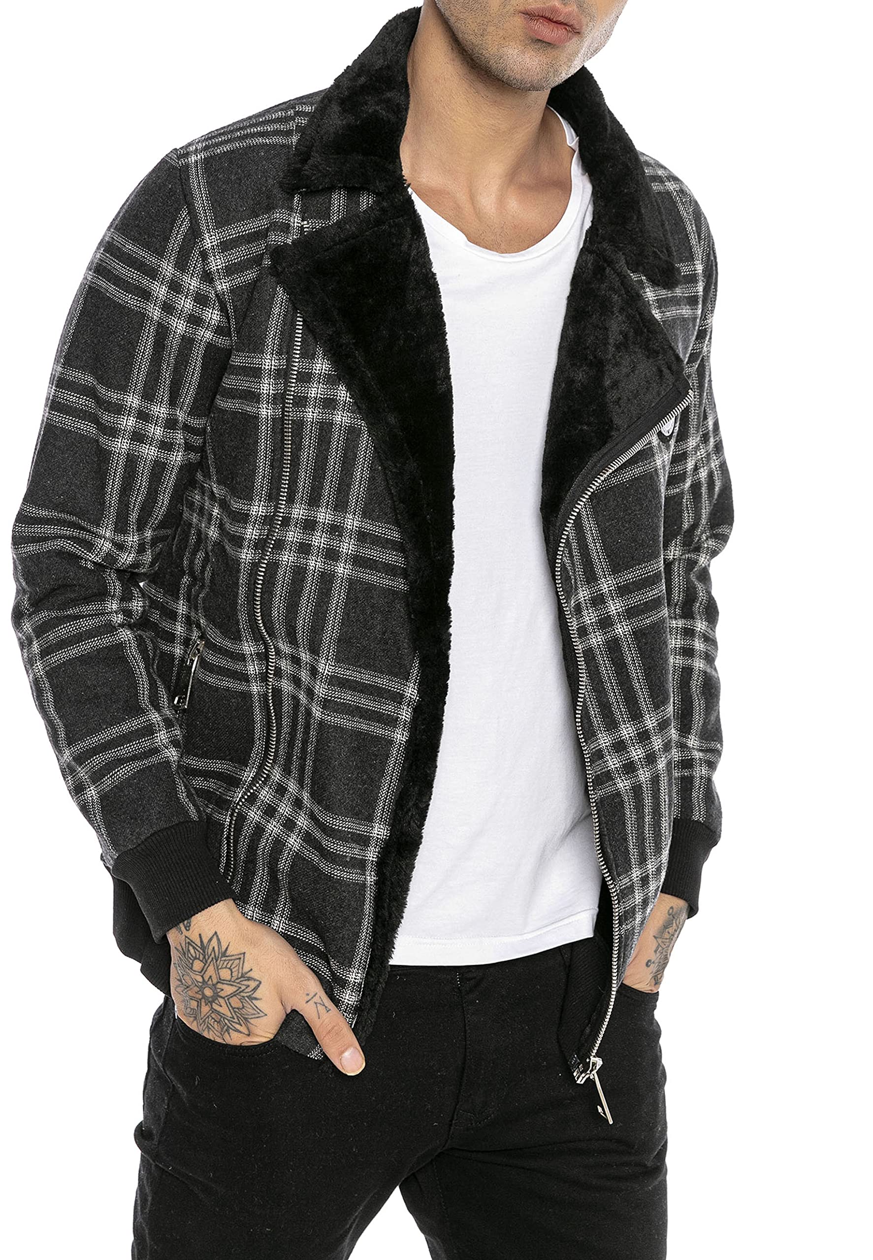 redbridge-m6123-karierte-herrenjacke-bergangsjacke-kunstfell image 4