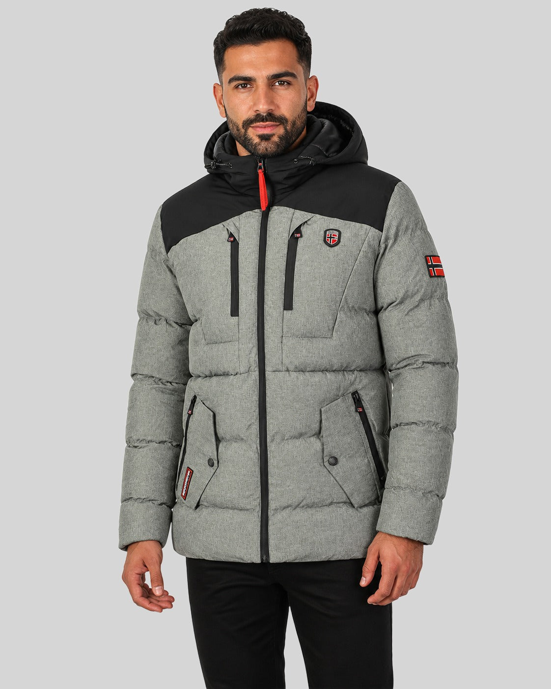 geographical-norway-cashblend-parka-herren-dunkelgrau-kapuze image 1
