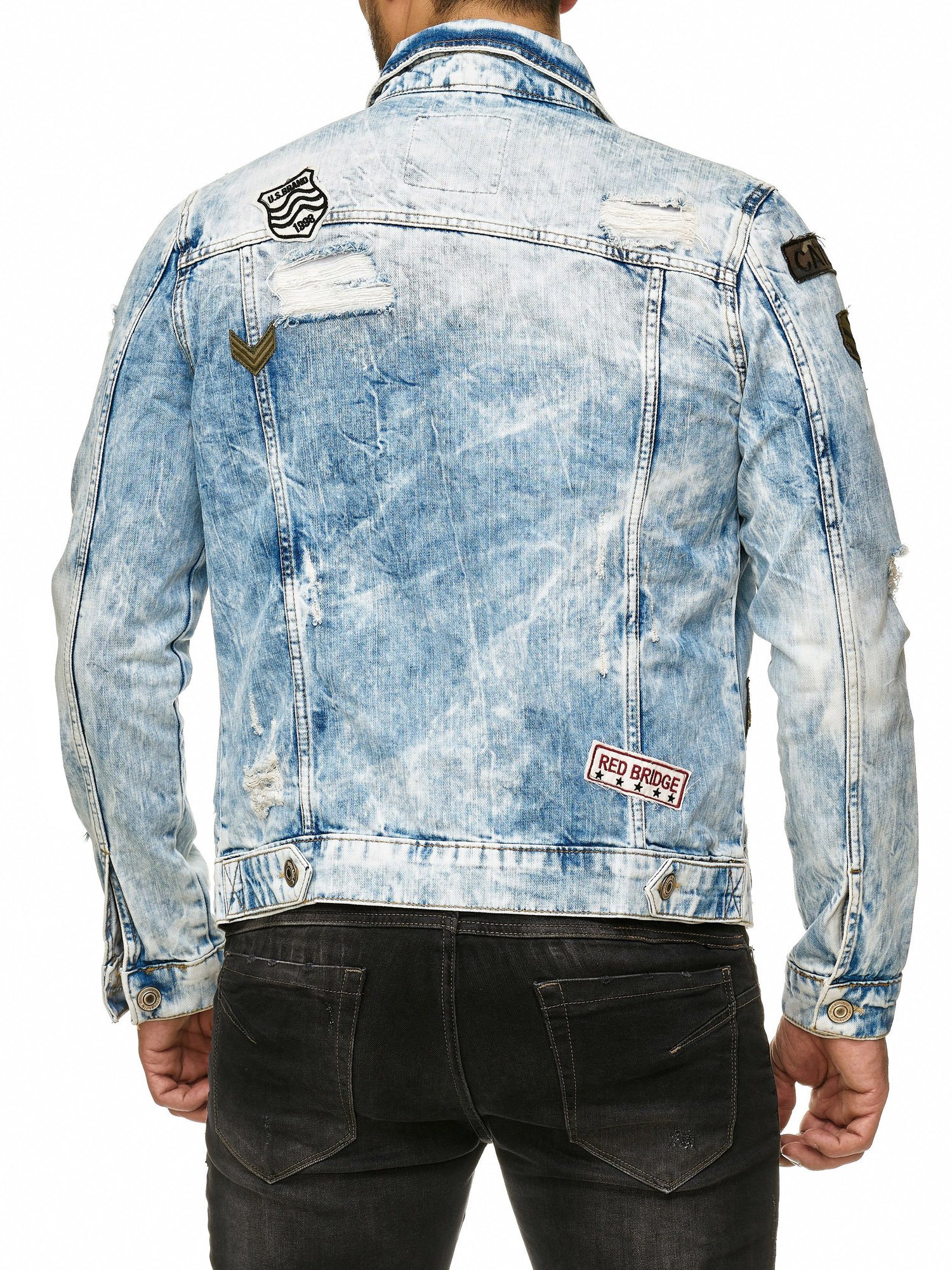 redbridge-jeansjacke-herren-denim-vintage-used-look-patches image 5