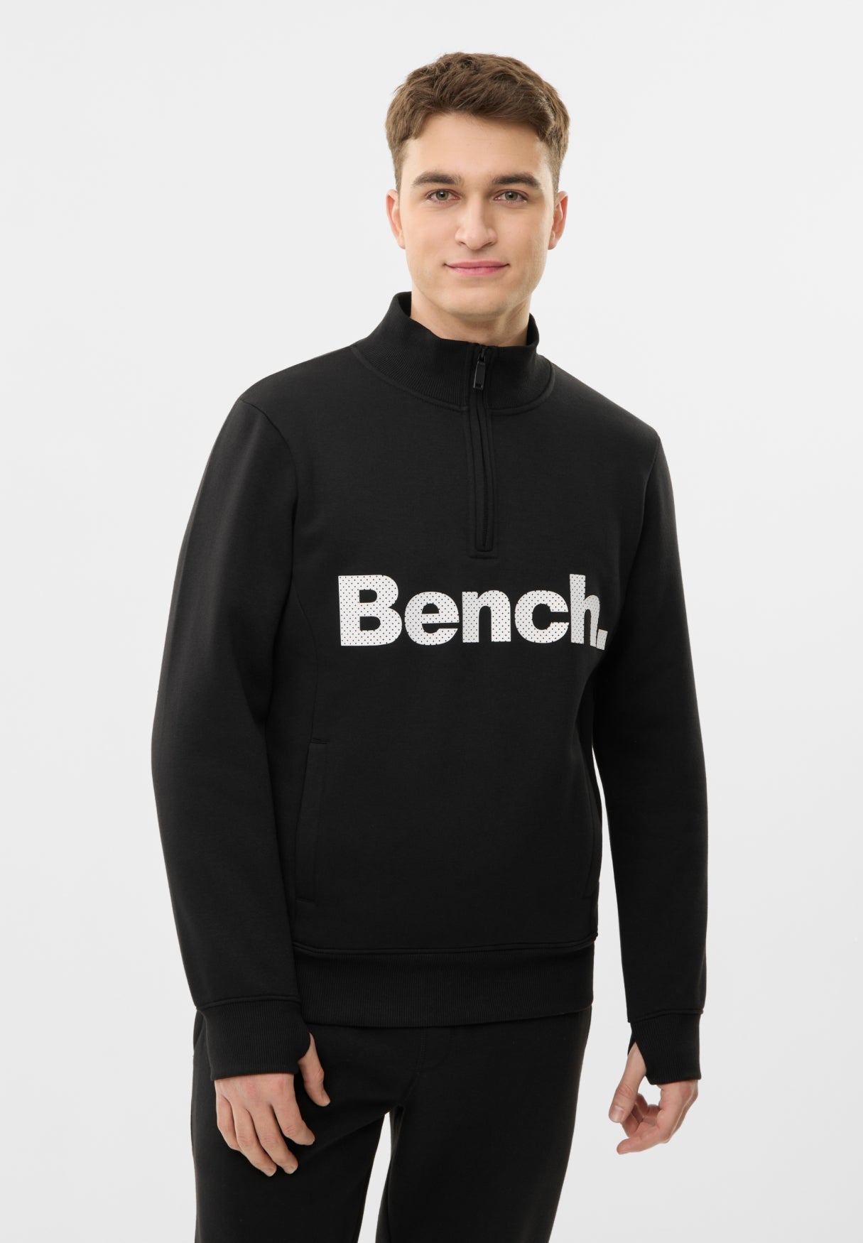 bench-plinth-sweatshirt-herren-schwarz-viertelzip image 2