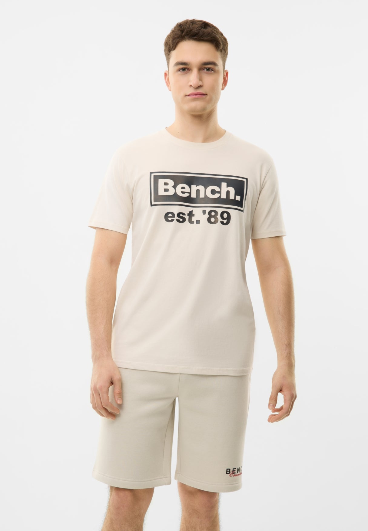 bench-caceres-t-shirt-herren-oatmeal-baumwolle-logoprint image 2