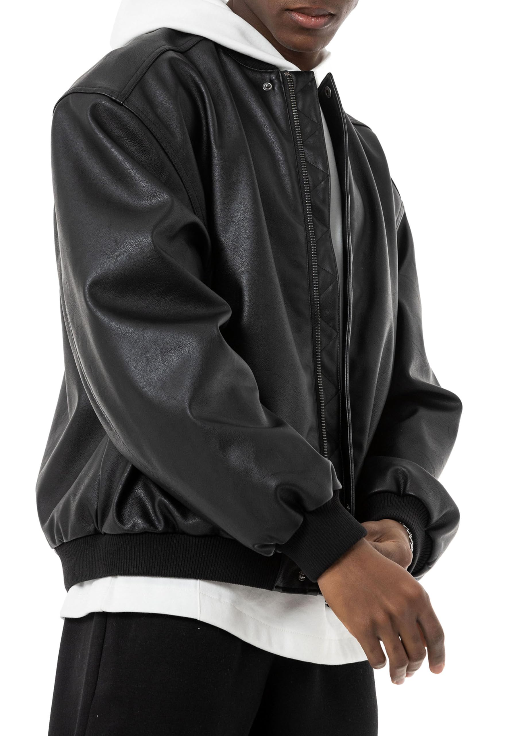 redbridge-bomberjacke-leder-oversize-xxl-schwarz-kunstleder image 4