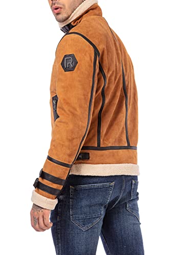 redbridge-fliegerjacke-herren-echtleder-winterjacke-kunstpelz-xl image 7