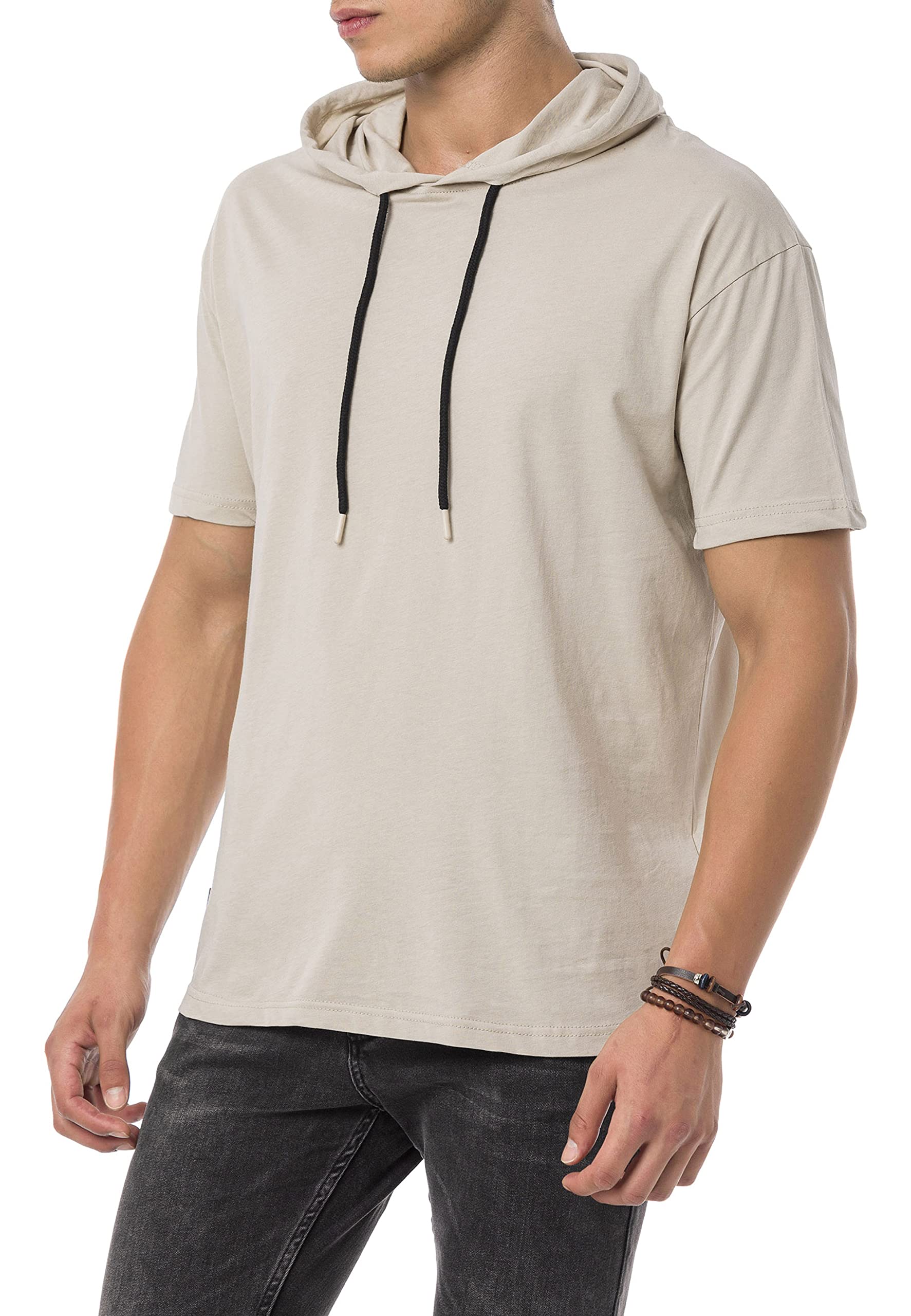 redbridge-t-shirt-herren-kurzarm-kapuze-wei-baumwolle image 1
