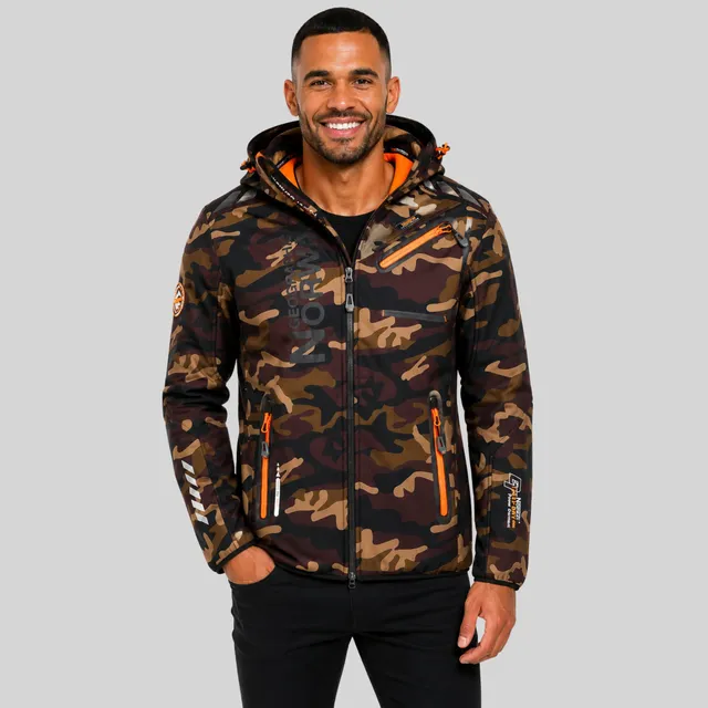 geographical-norway-royaute-camo-herren-softshelljacke-camo-kaki-orange-gr-e-l image 1