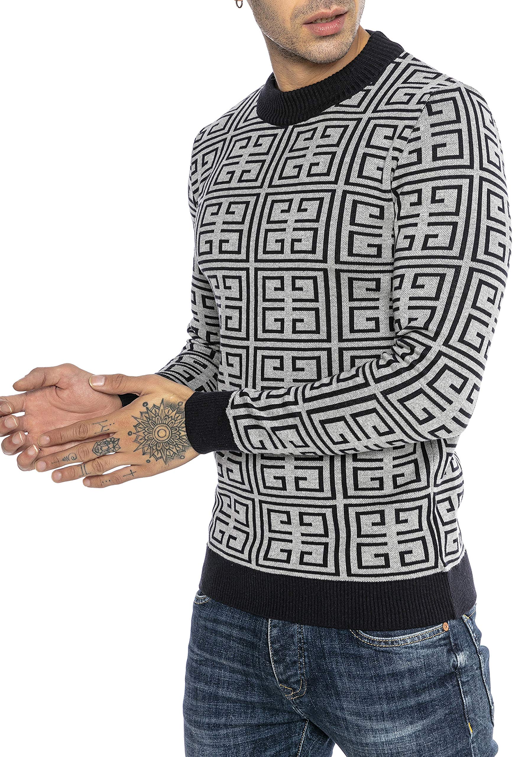 redbridge-pullover-herren-strickpullover-slim-fit-grau-xl image 3
