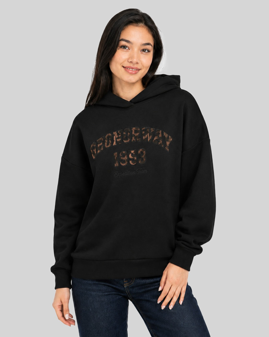 geographical-norway-gaphir-damen-hoodie-schwarz-leo-print image 6