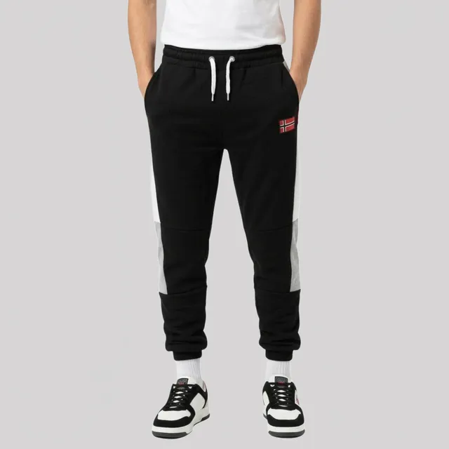 geographical-norway-molem-herren-jogginghose-sweathose-schwarz-mit-streifen image 1