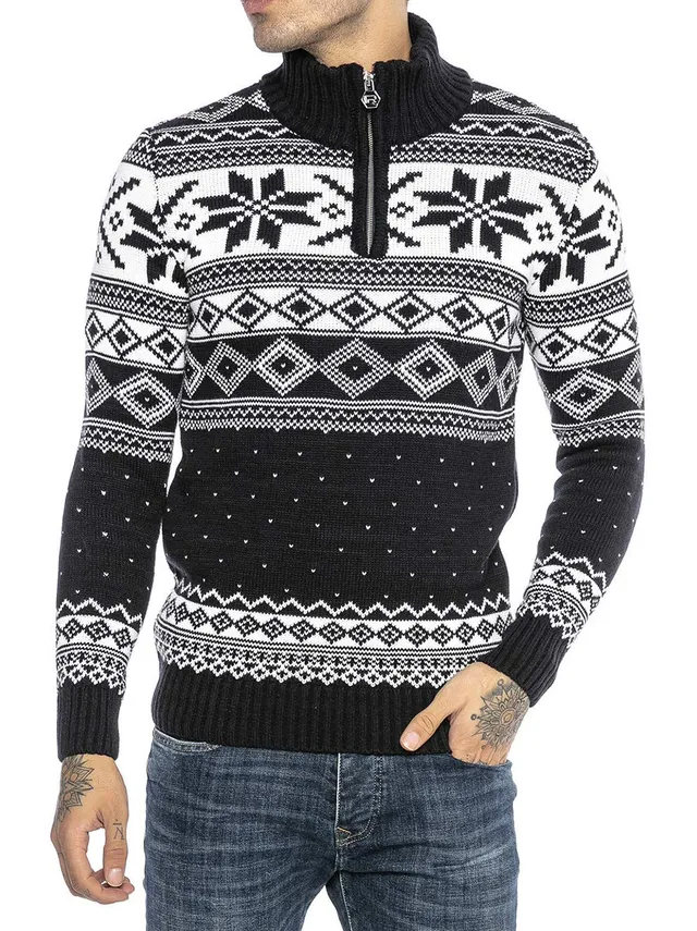 redbridge-m3121-norweger-pullover-herren-blau-l-stehkragen image 1