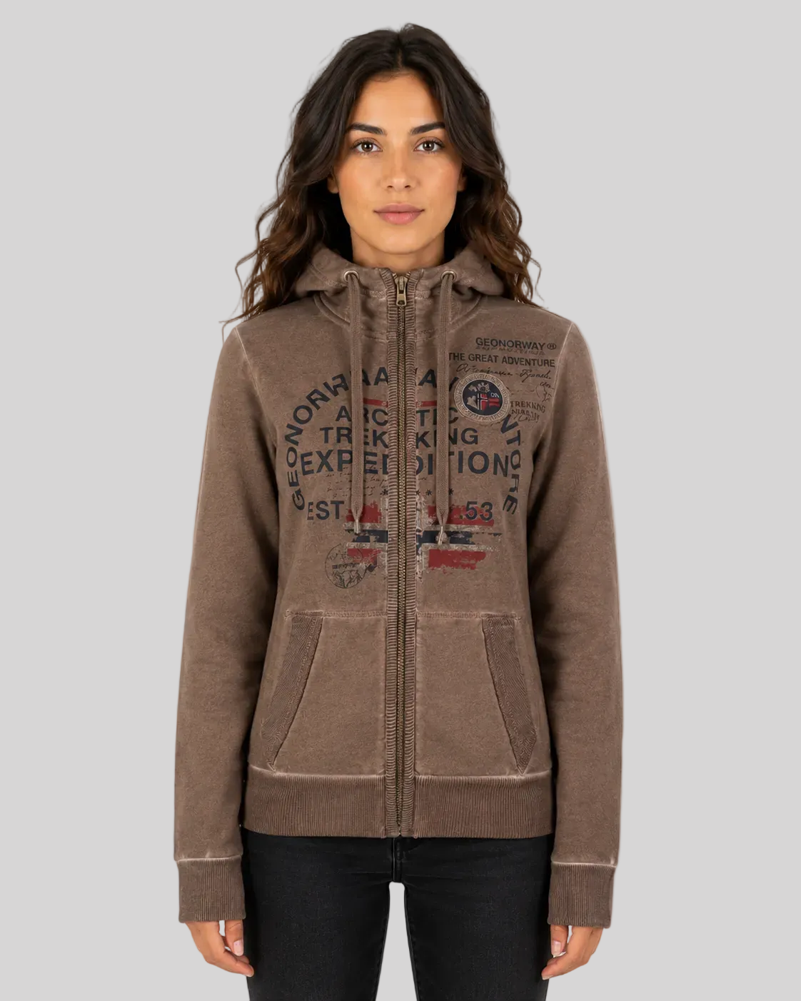 geographical-norway-gergen-kapuzenjacke-damen-mit-rei-verschluss image 1