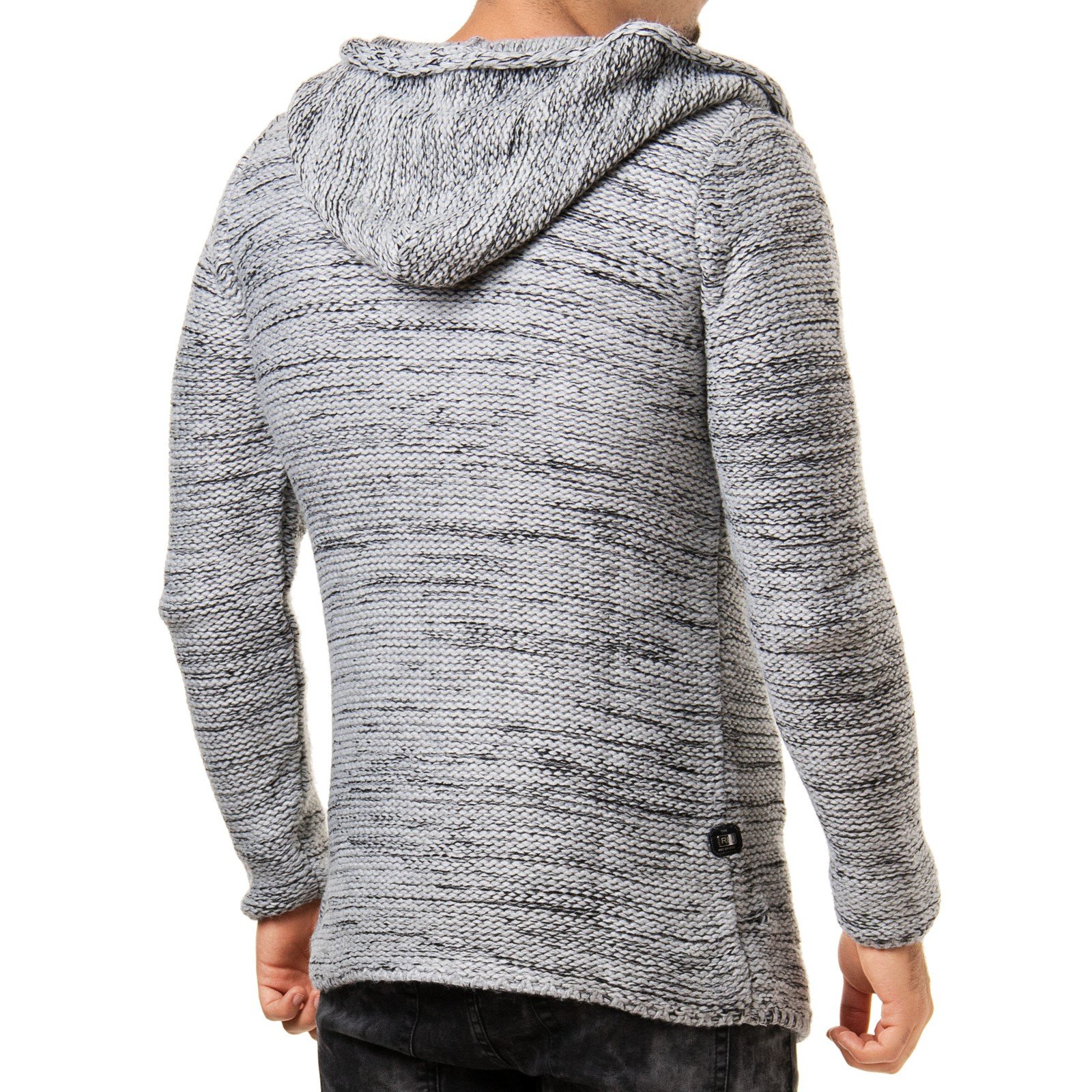 redbridge-cardigans-strickcardigan-herren-grau-2xl-mit-kapuze image 3