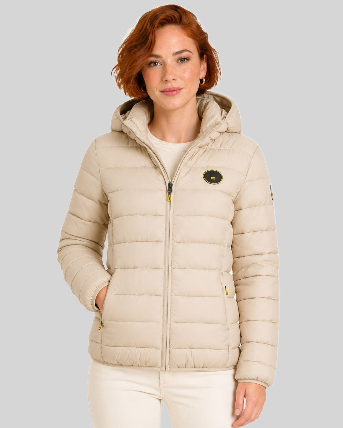 geographical-norway-atikamap-damen-steppjacke-beige-mit-kapuze image 1