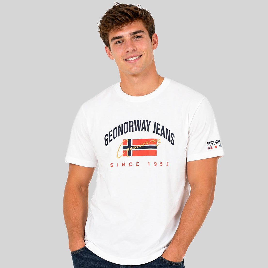 geographical-norway-jhagen-herren-t-shirt-hellgrau-kurzarm image 7