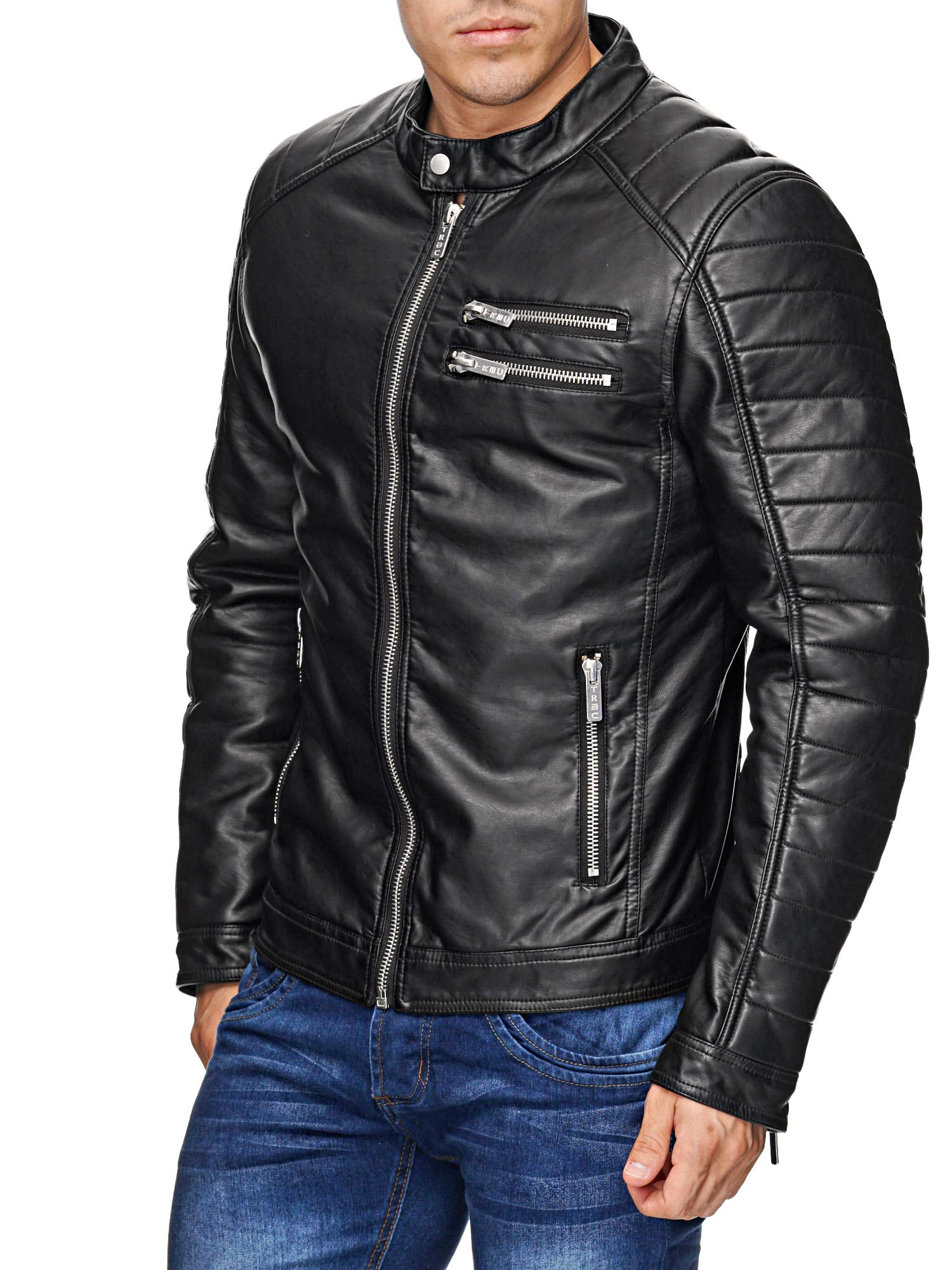 redbridge-m6034-bikerjacke-kunstleder-herren-schwarz-gef-ttert image 4