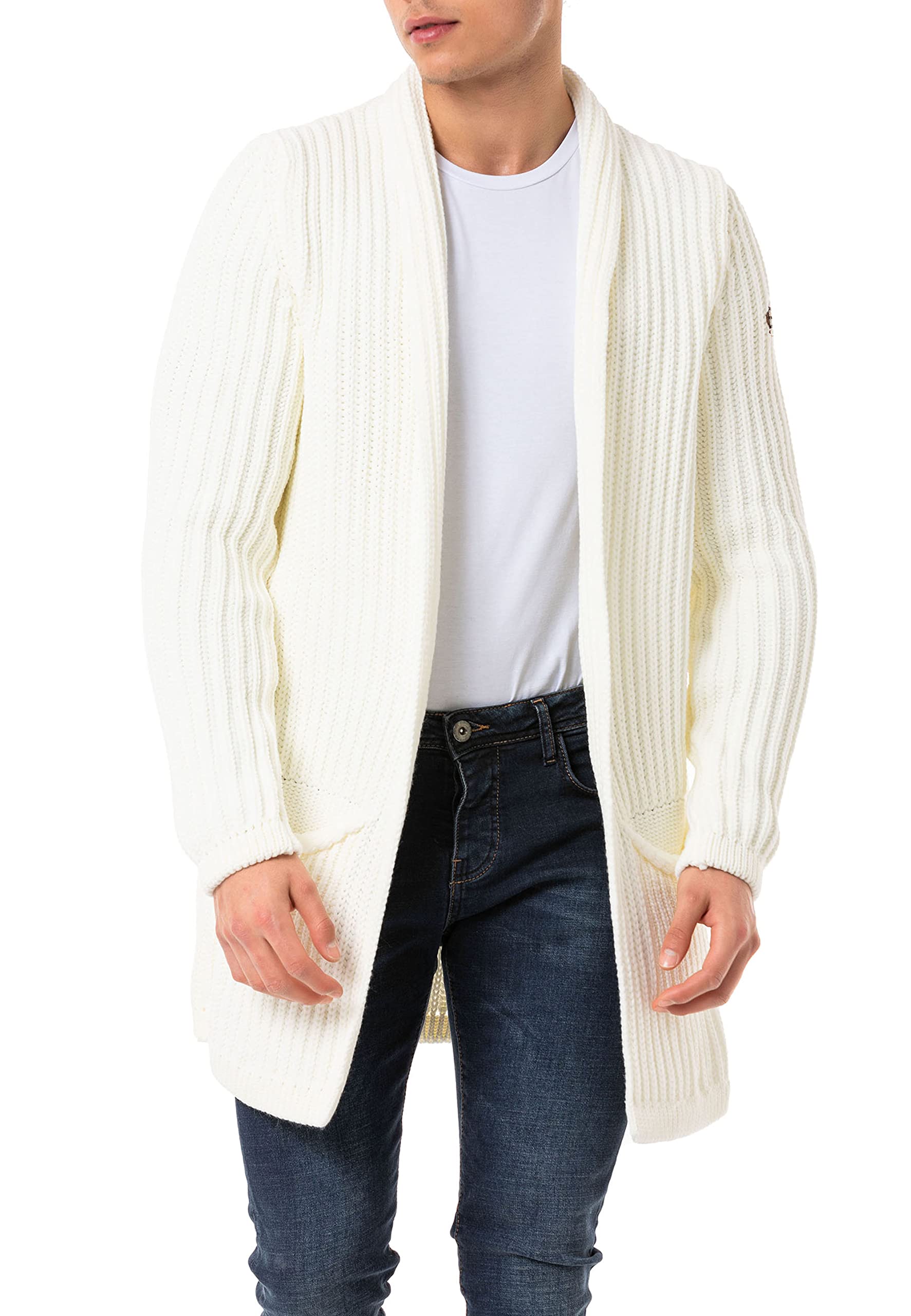 redbridge-cardigan-strickjacke-herren-long-cut-knopf image 2