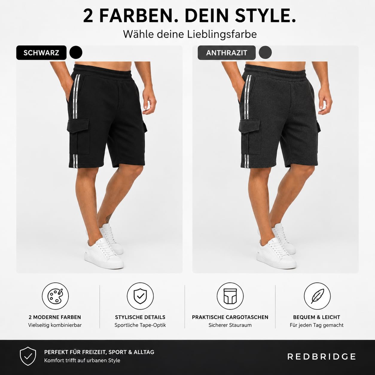 redbridge-cargoshorts-herren-knielang-gr-e-l-taschen image 6