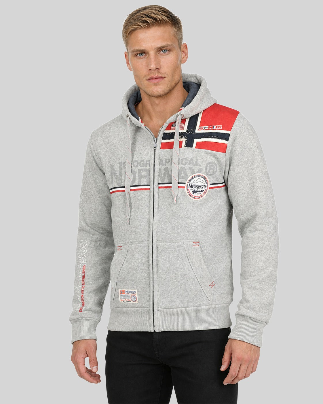geographical-norway-faponie-herren-hoodie-dunkelgrau-kapuze image 6