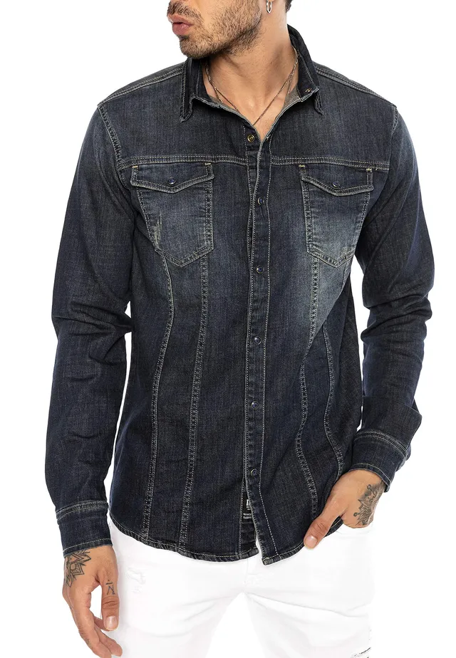 redbridge-premium-denim-jeanshemd-herren-m-blau image 1