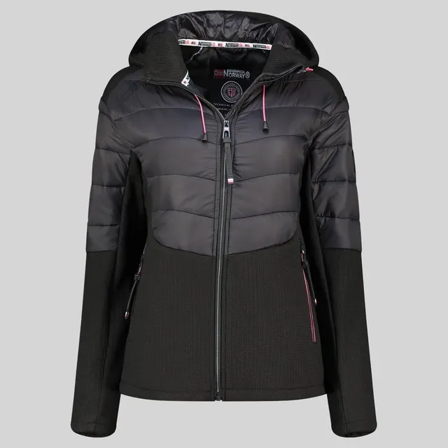geographical-norway-trendy-fleecejacke-damen-schwarz-xl-mit-kapuze image 1