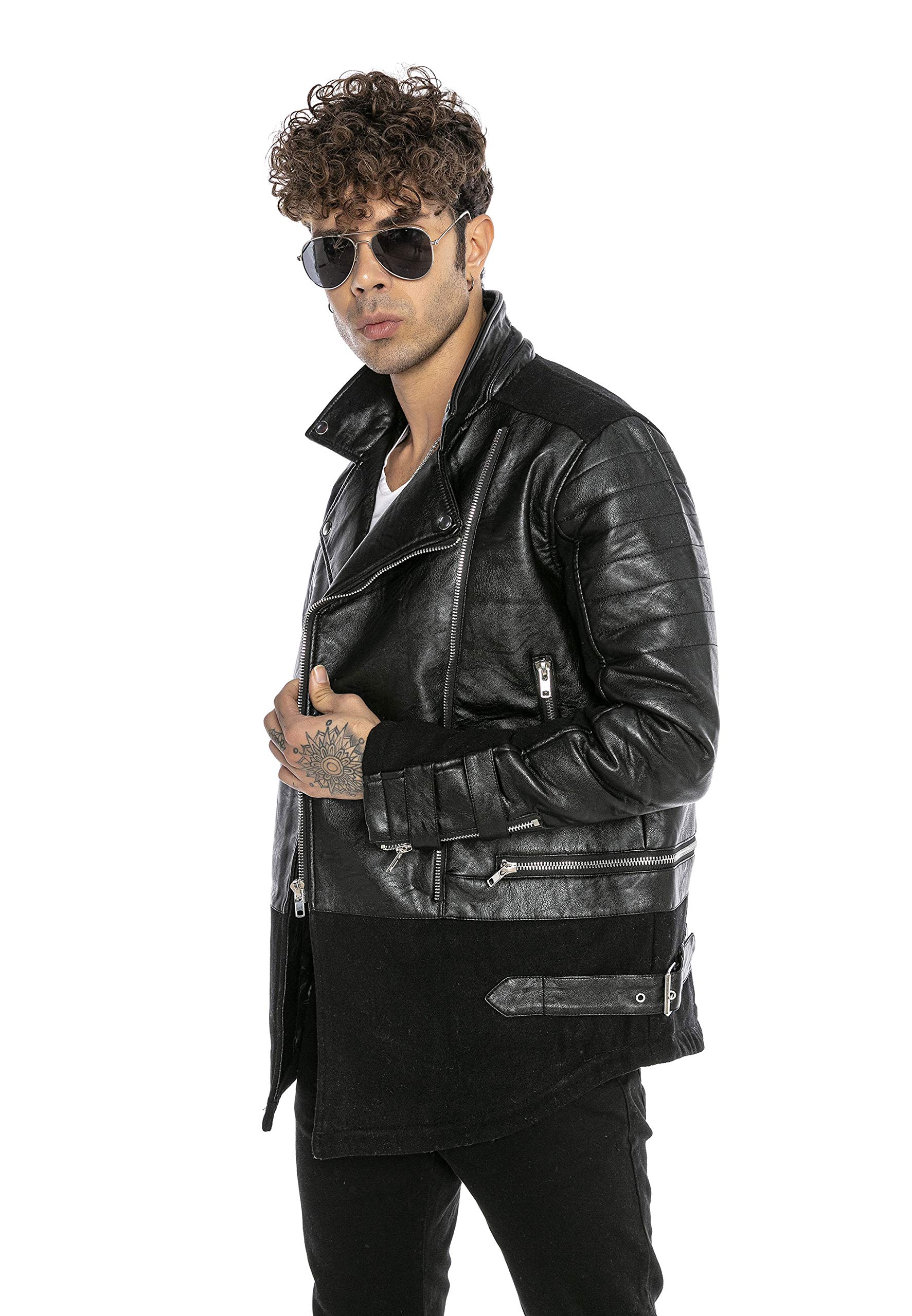 redbridge-oberbekleidung-kunstleder-jacke-herren-schwarz-biker image 3