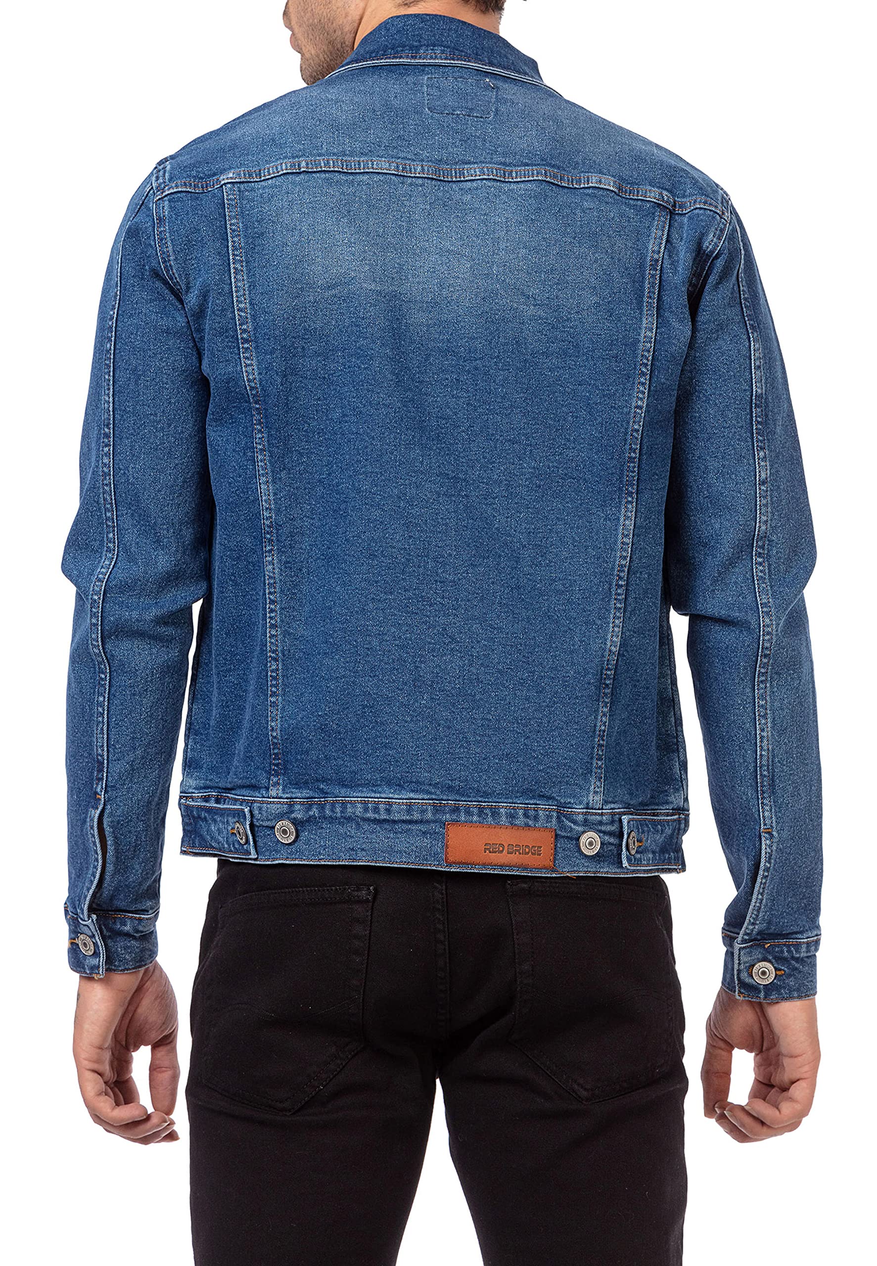 redbridge-jeansjacke-herren-denim-blau-knopfleiste-taschen image 2