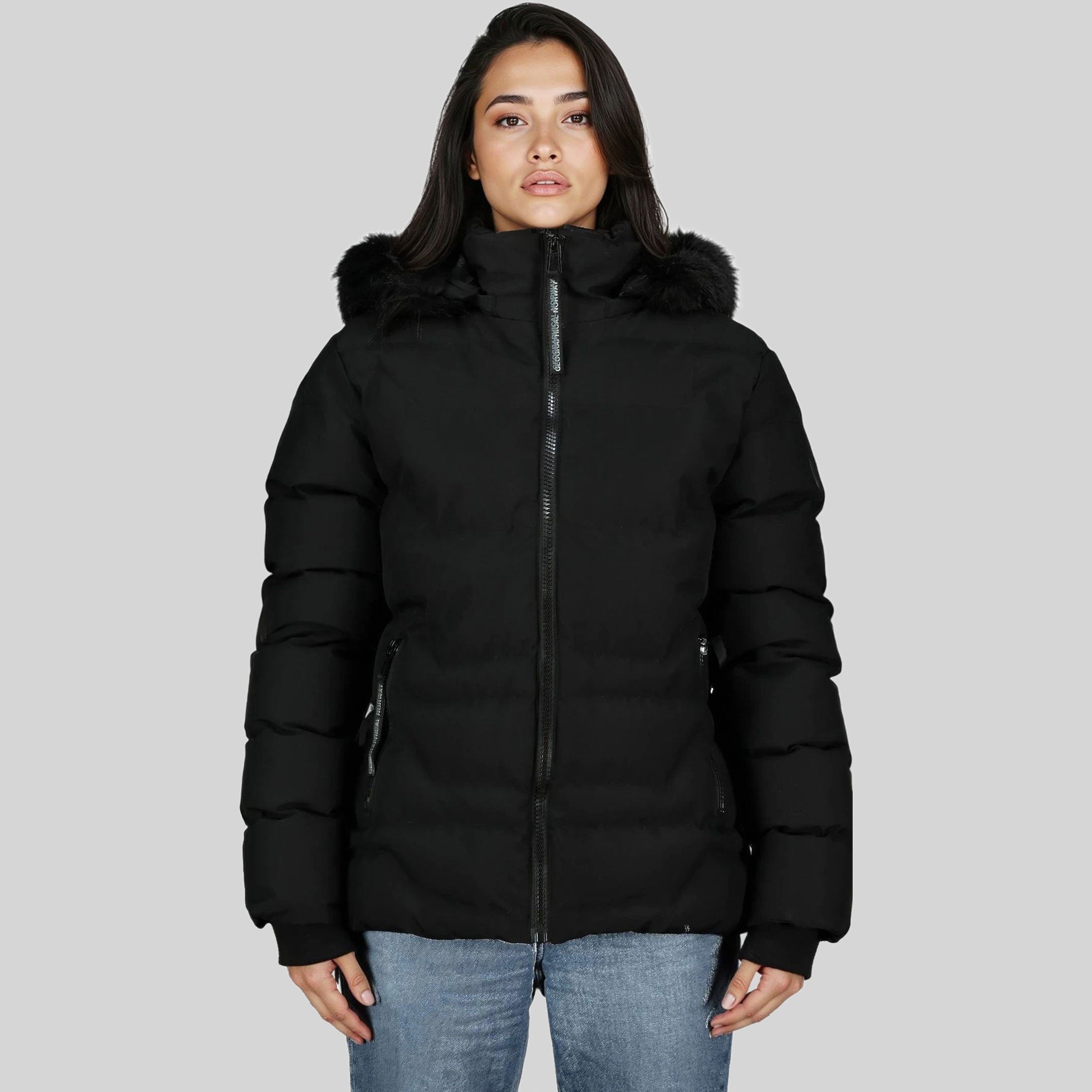geographical-norway-bianca-damen-parka-beige-kurz-mit-fellkapuze image 3