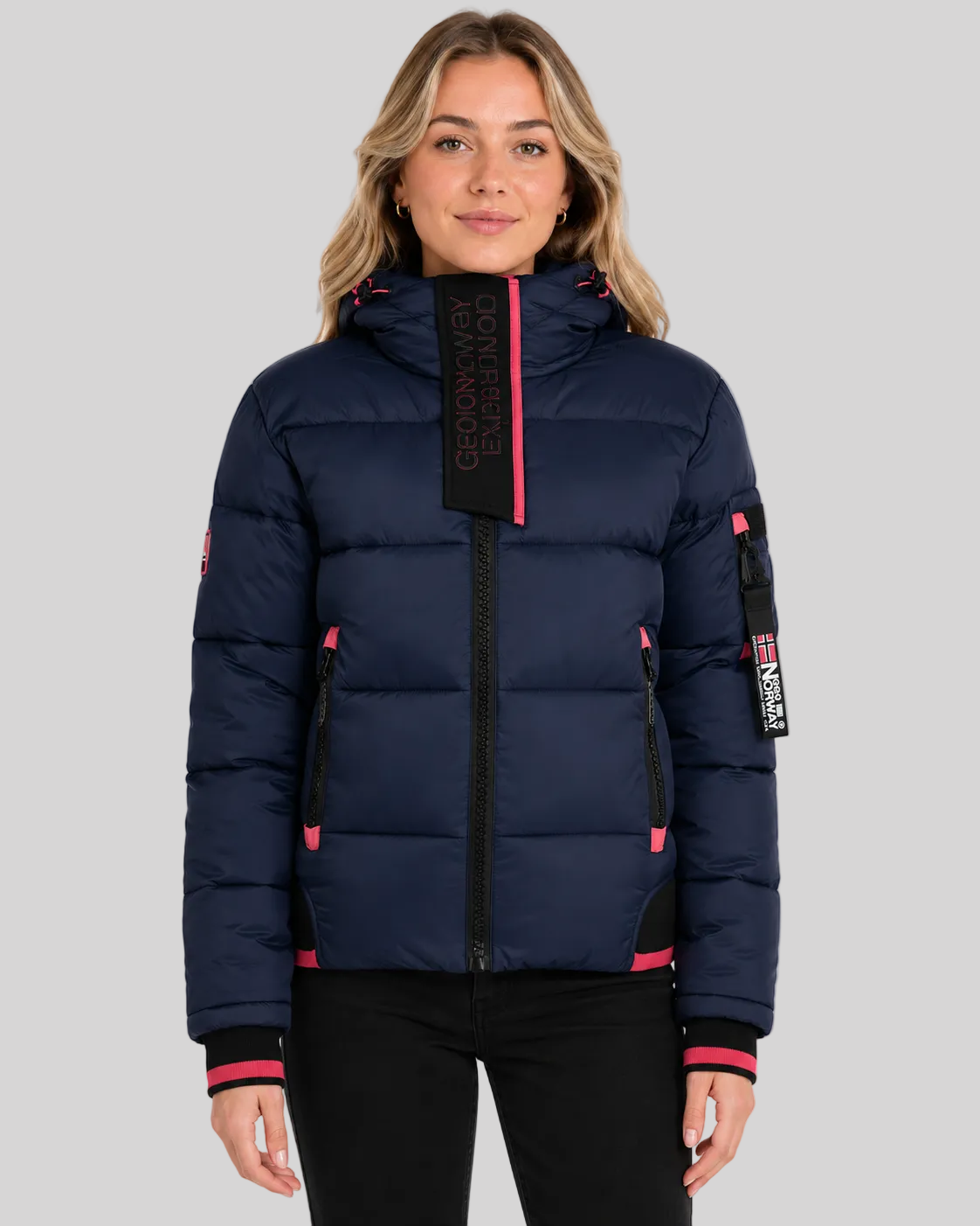 geographical-norway-calix-blouson-marine-rose-steppjacke-kapuze image 1