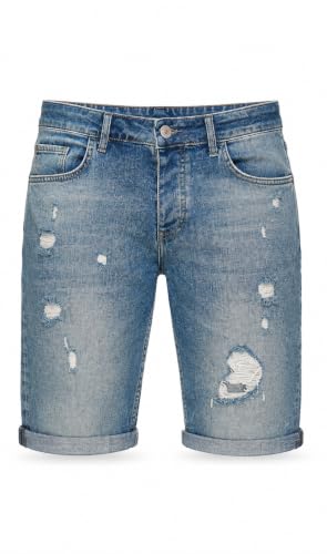 redbridge-shorts-herren-jeansshorts-hellblau-distressed-regular-fit image 7