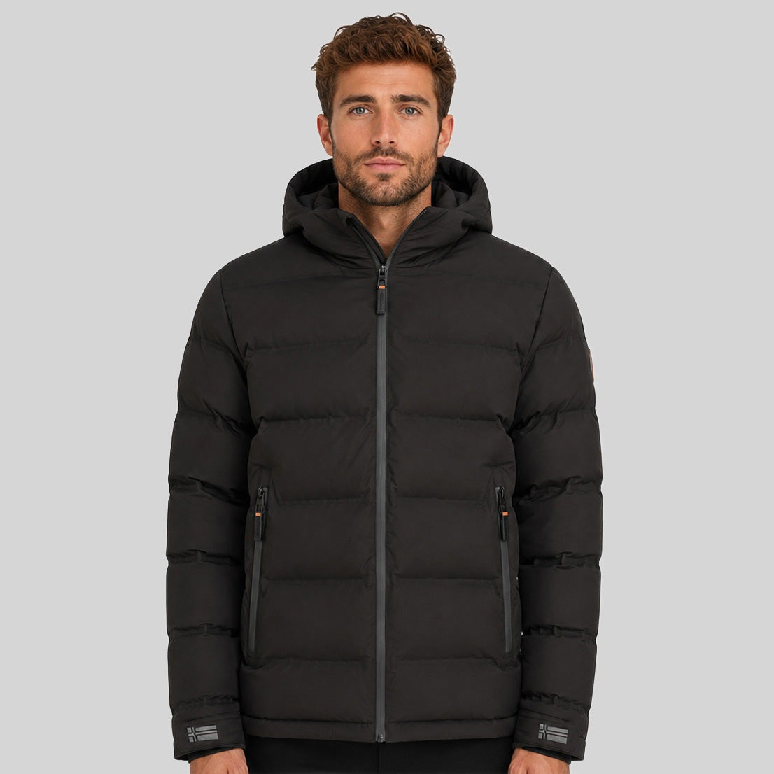geographical-norway-brandy-herren-steppjacke-schwarz-mit-kapuze image 1