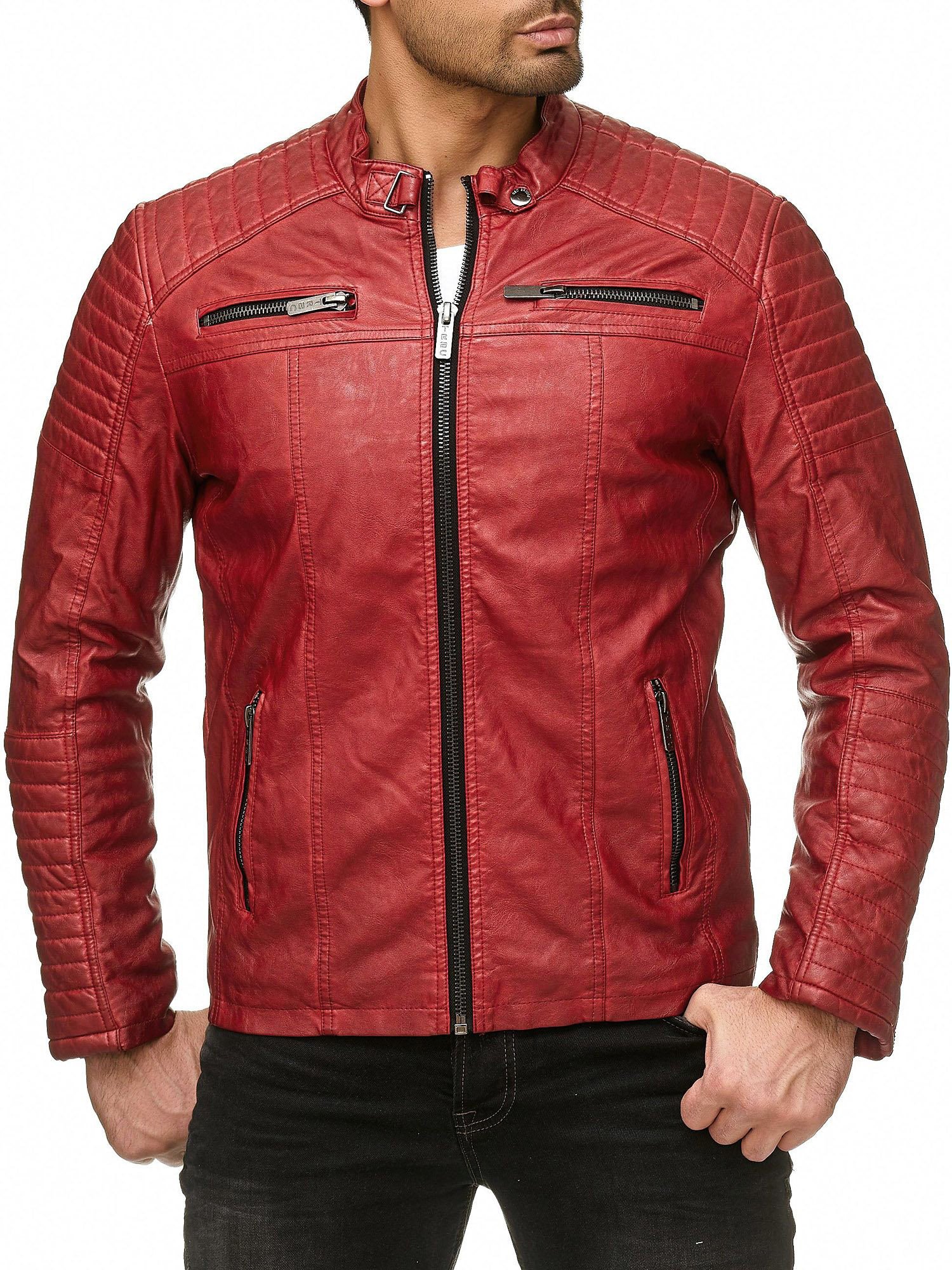 redbridge-m6013-bikerjacke-herren-kunstleder-rot-m-steppung image 3