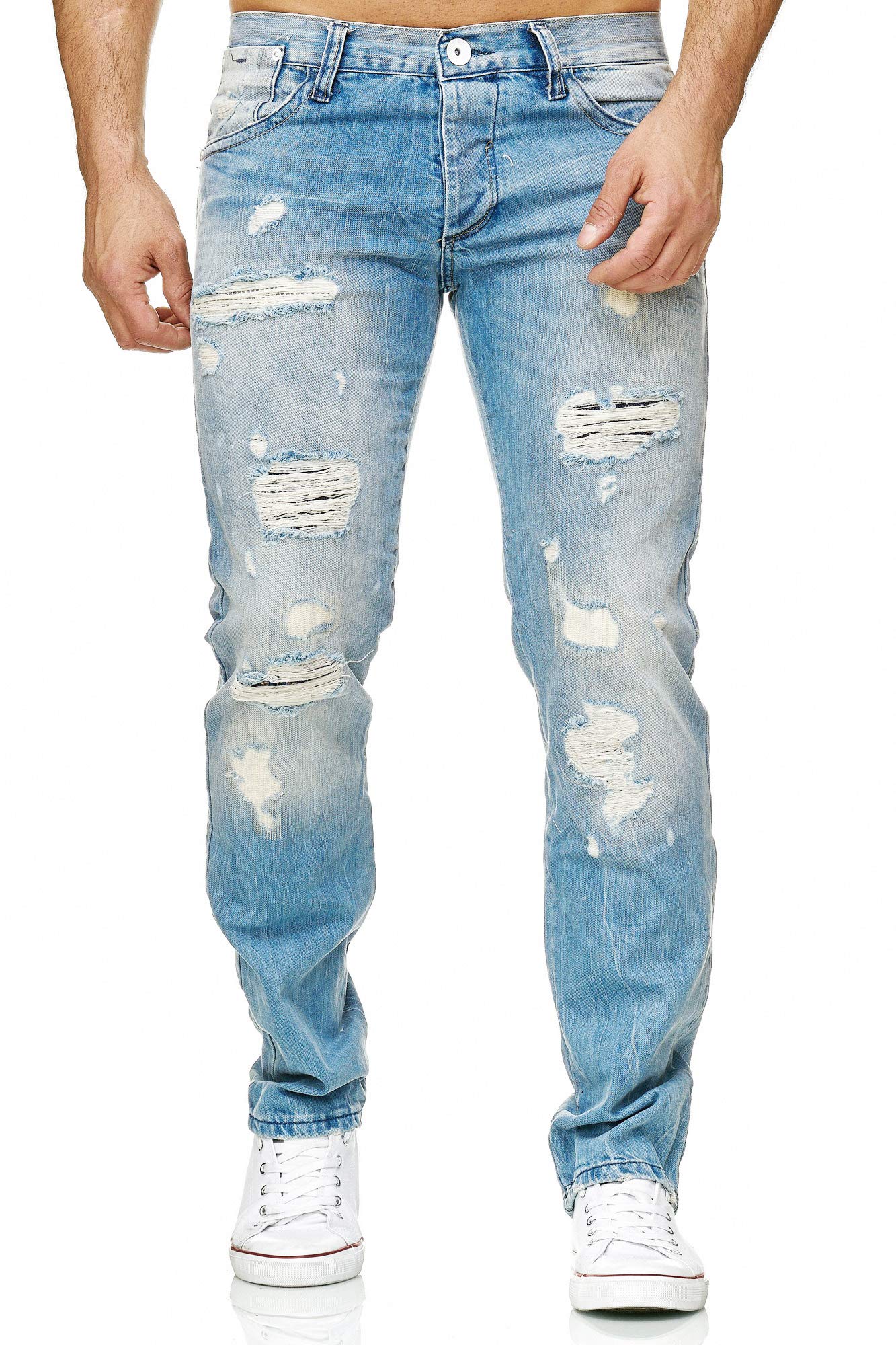 redbridge-jeans-regular-fit-herren-blau-used-look-rb-157-w32-l32 image 4