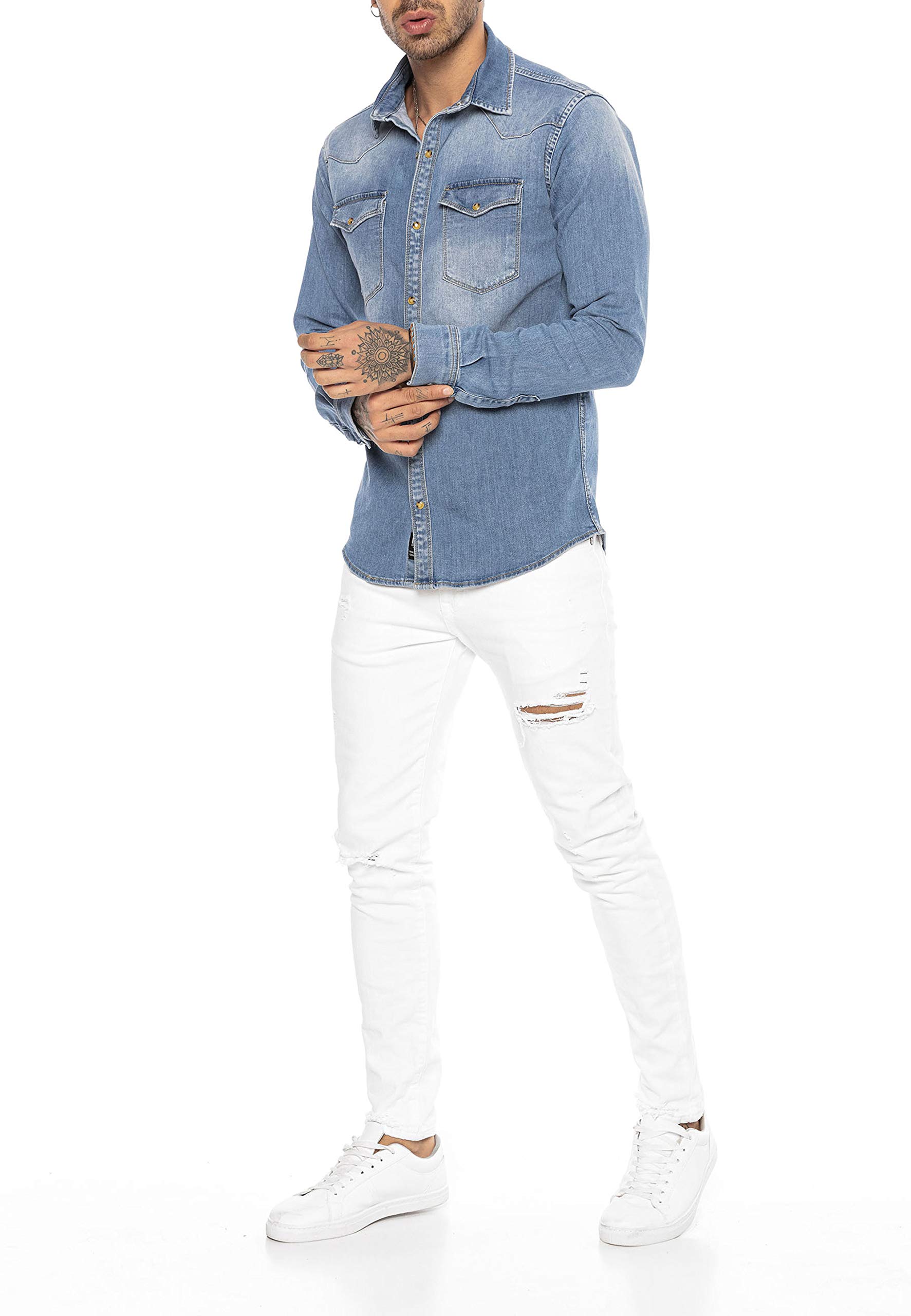 redbridge-premium-denim-jeanshemd-herren-langarm-casual image 5