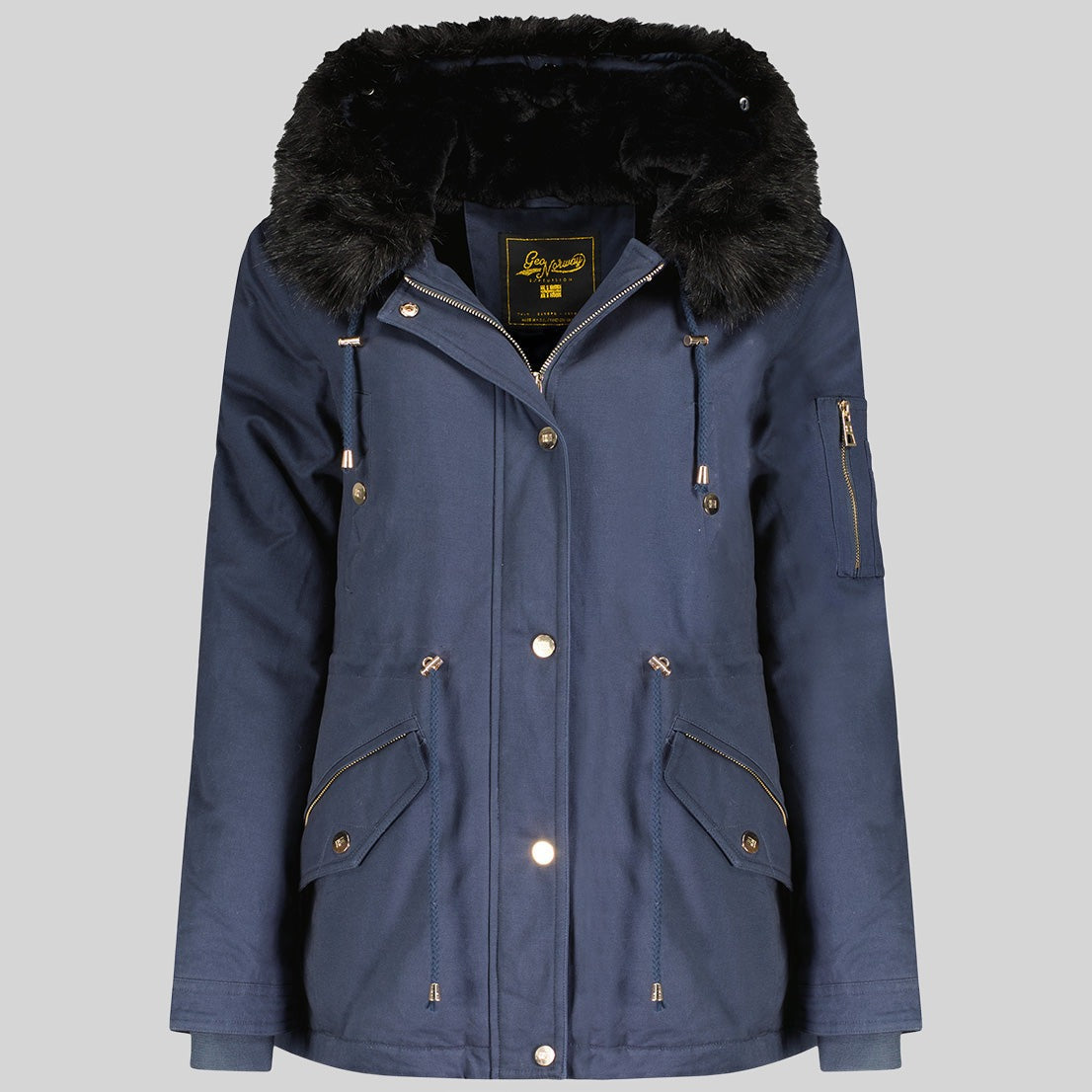 geographical-norway-boldina-parka-damen-marine-kunstfell image 3