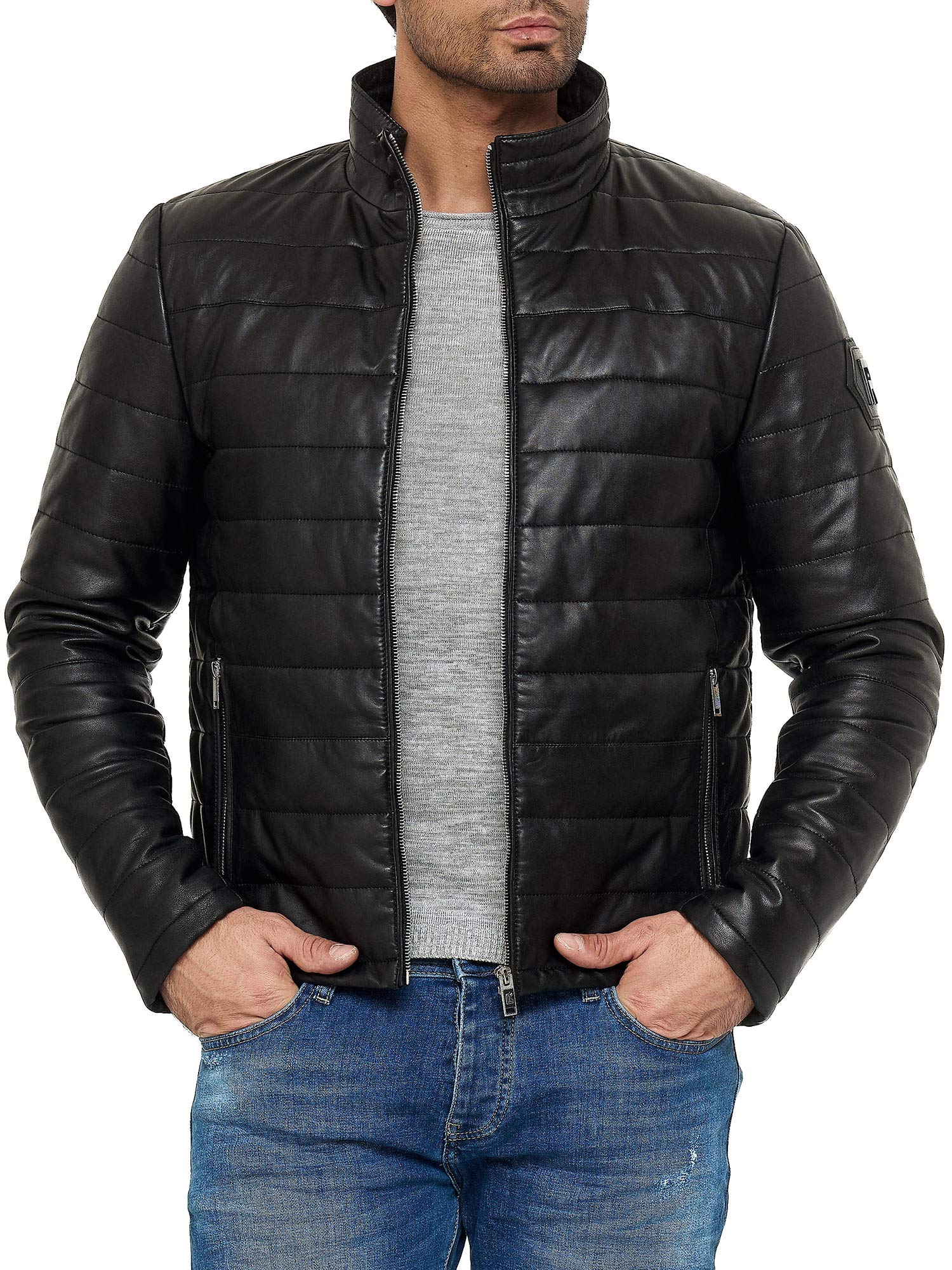 redbridge-lederjacke-herren-echtleder-stepp-schwarz image 1