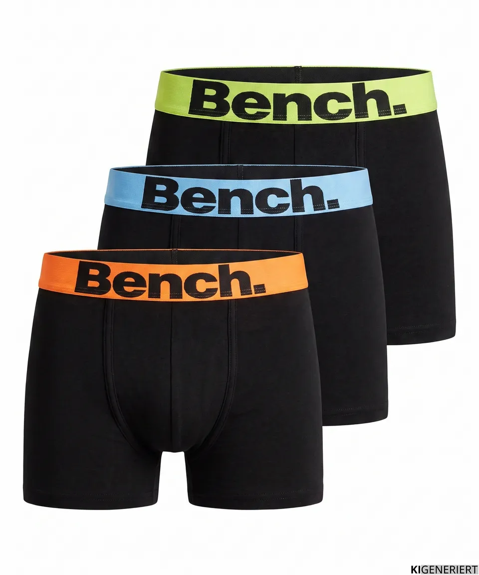 bench-action-boxershorts-herren-schwarz-3er-pack-bund image 1