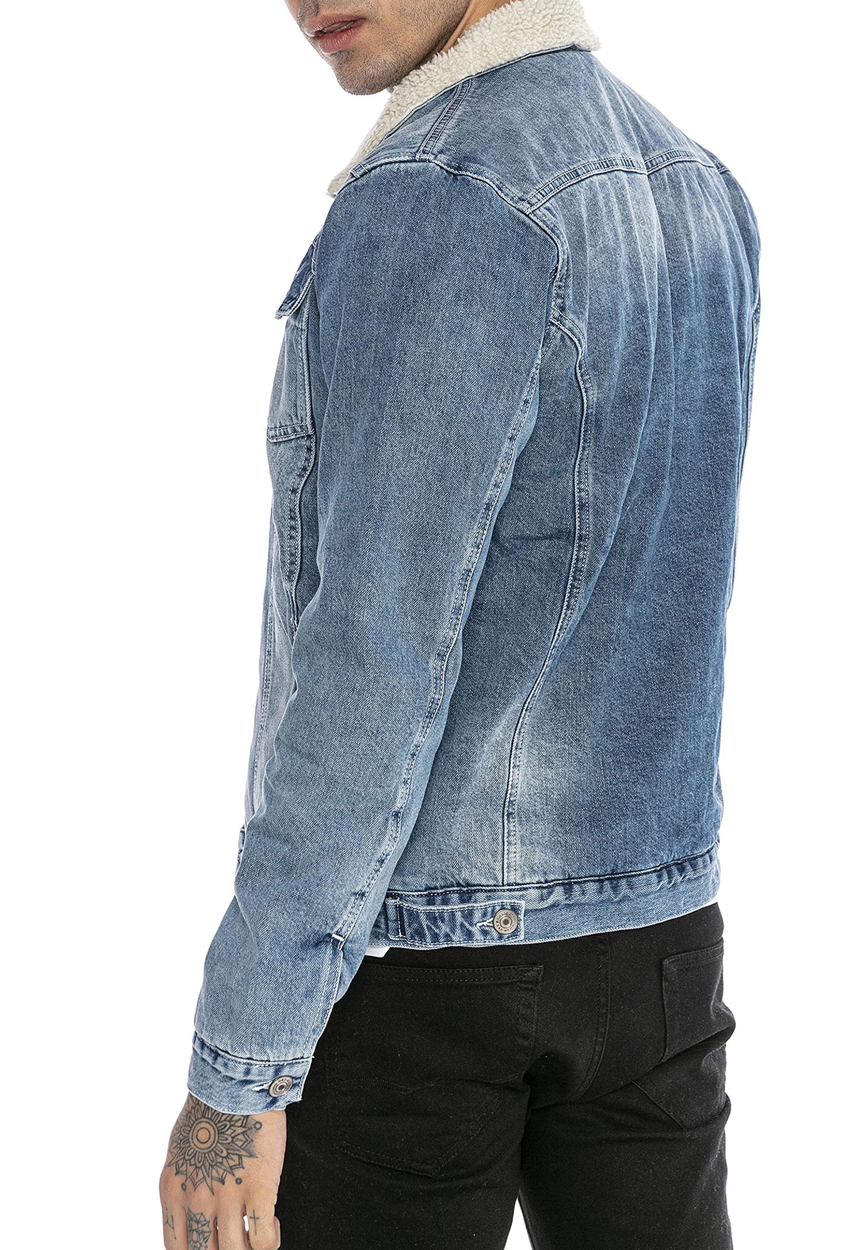 redbridge-jeansjacke-herren-denim-gef-ttert-schwarz-winter-bergangsjacke image 2