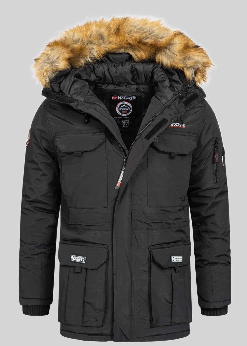 geographical-norway-bottle-herren-parka-marine-fellkapuze image 8