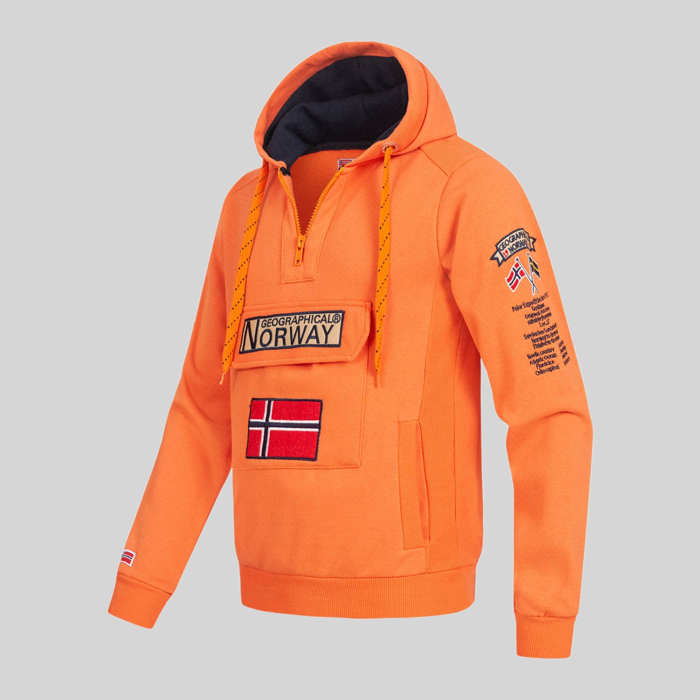 geographical-norway-gymclass-fluo-hoodie-orange-fluo-herren image 4
