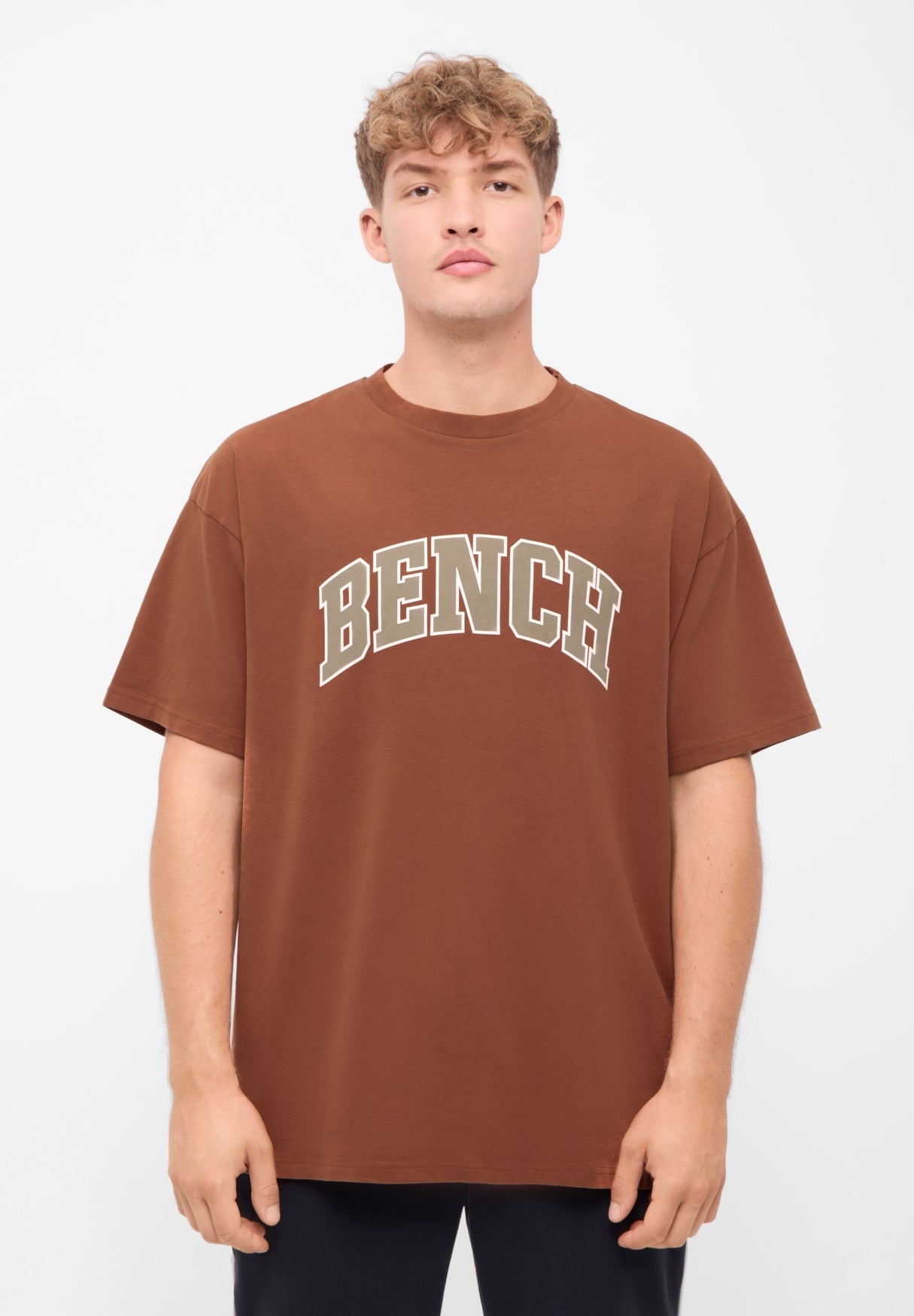 bench-elias-t-shirt-herren-rustic-brown-frontprint-loose image 2