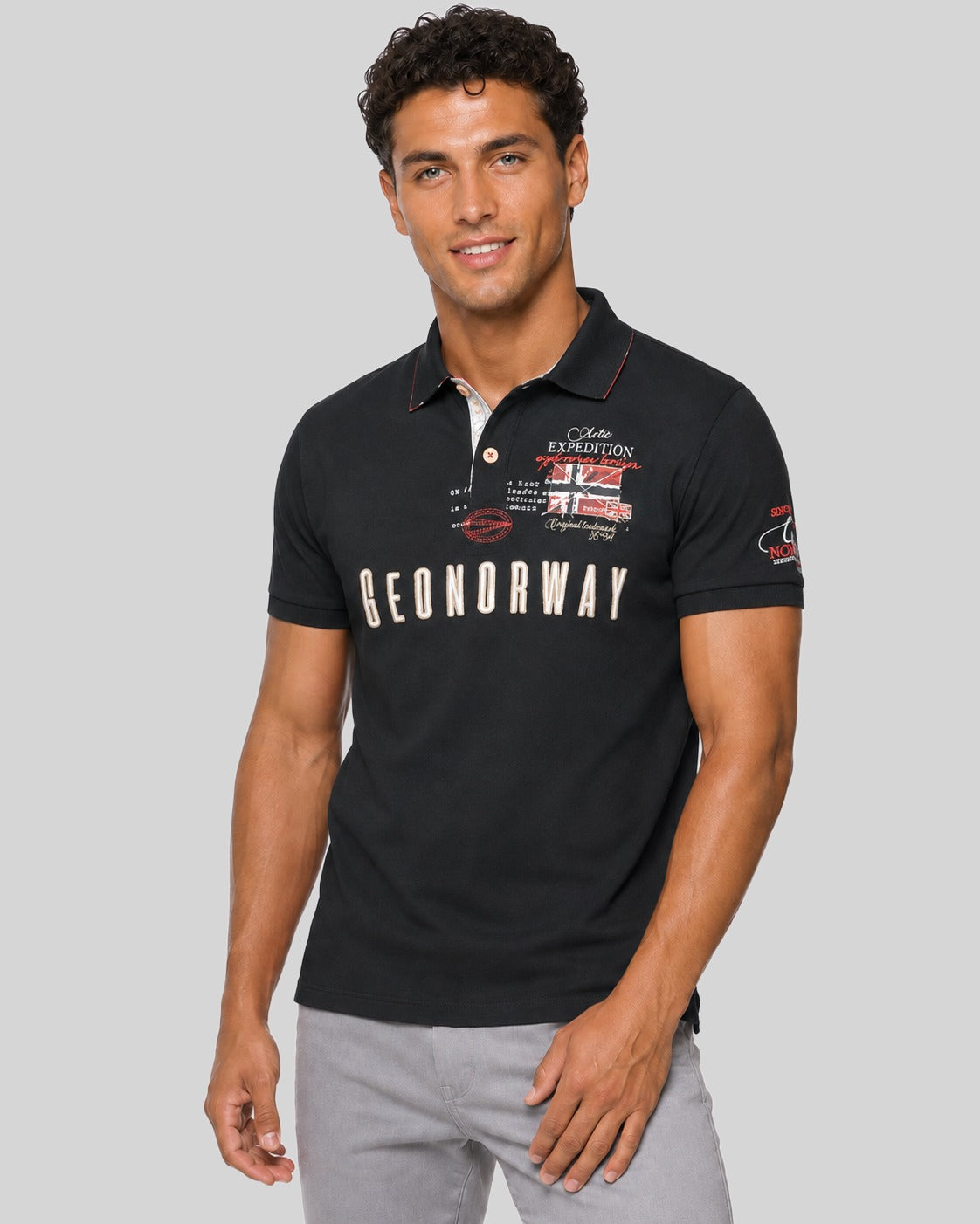 geographical-norway-kason-polohemd-herren-schwarz-100-baumwolle image 6
